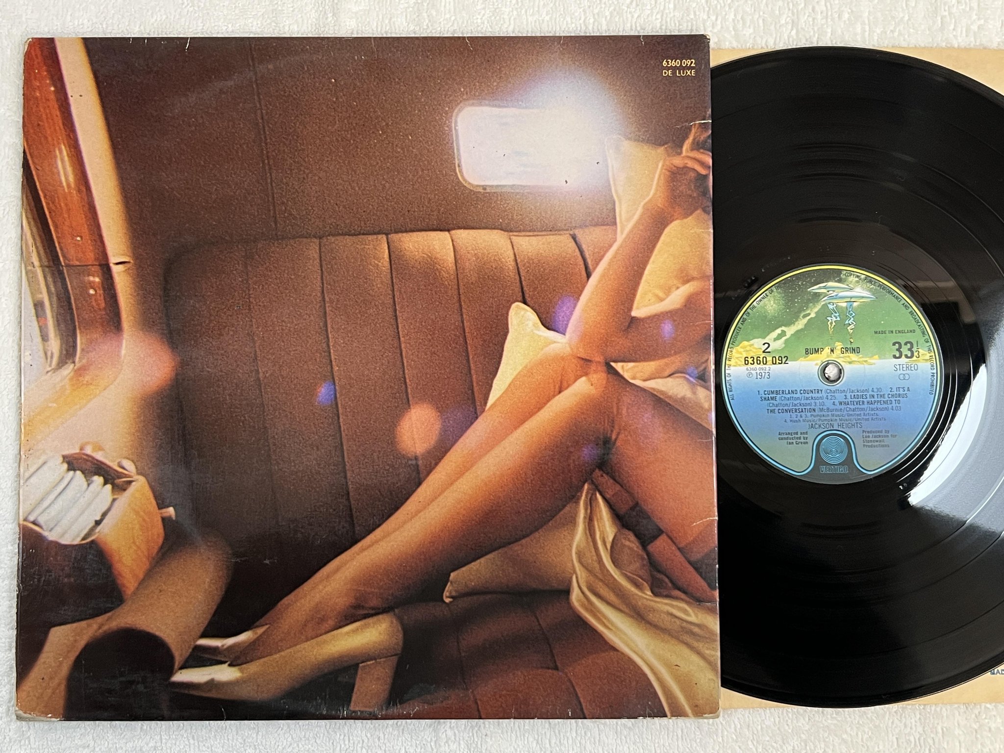 Omslagsbild för skivan JACKSON HEIGHTS bump n grind LP -73 UK VERTIGO 6360 092