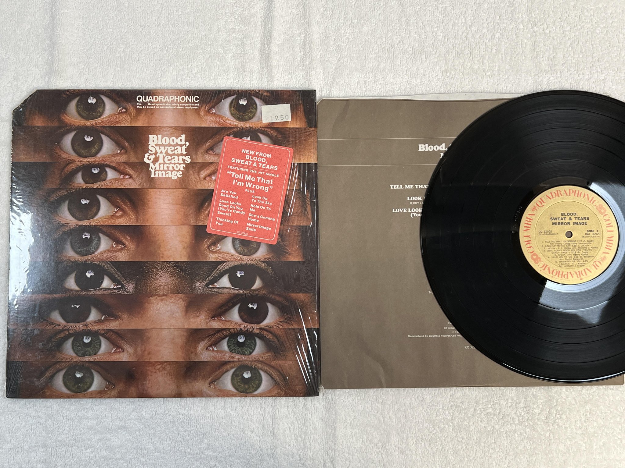 Omslagsbild för skivan BLOOD SWEAT & TEARS mirror image LP -74 US COLUMBIA QBL 32929 ** QUADRAPHONIC **