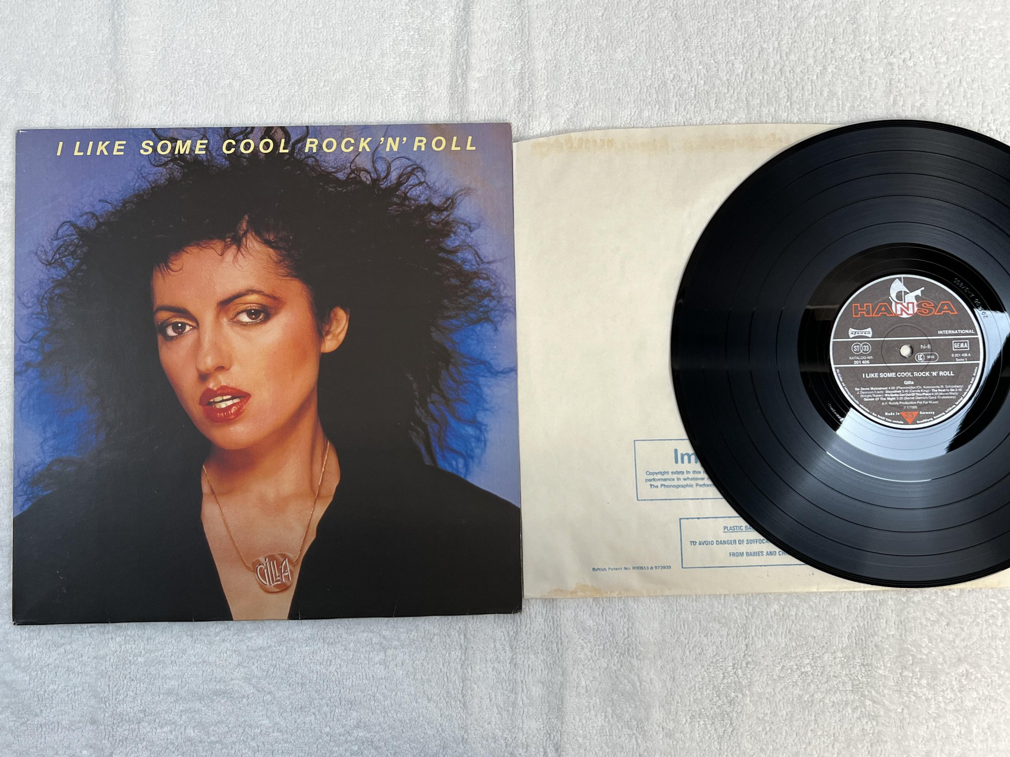 Omslagsbild för skivan GILLA I like some cool rock n roll LP -80 Ger HANSA 201 406 * EURO SYNTH DISCO *