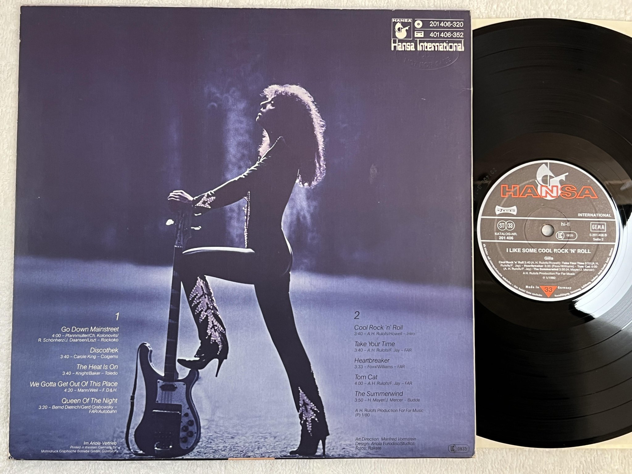 Omslagsbild för skivan GILLA I like some cool rock n roll LP -80 Ger HANSA 201 406 * EURO SYNTH DISCO *