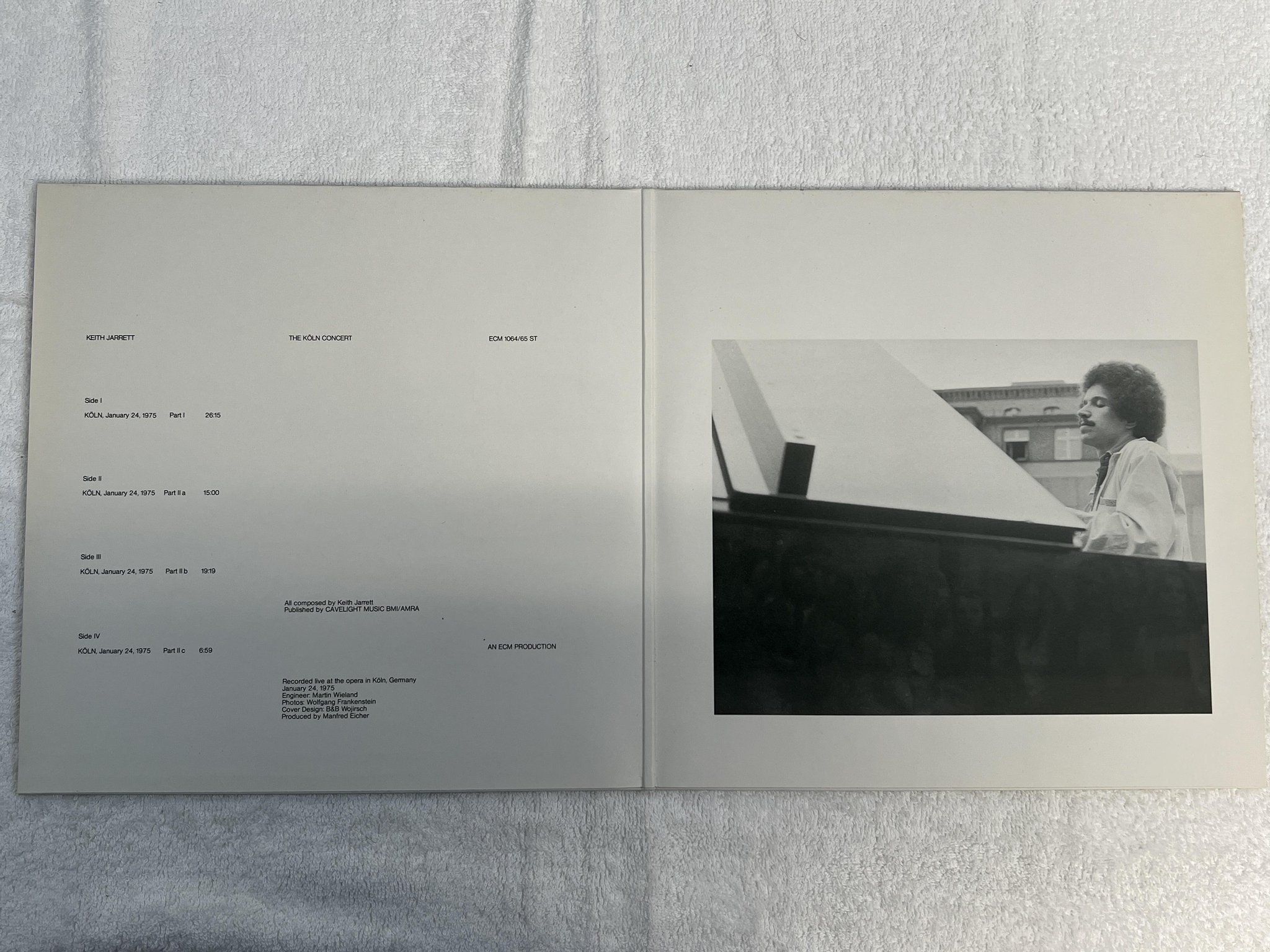 Omslagsbild för skivan KEITH JARRETT the Köln concert 2xLP -75 Ger ECM 1064/65 ST
