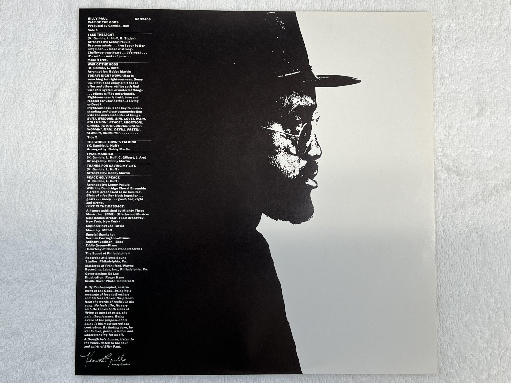 Omslagsbild för skivan BILLY PAUL war of the gods LP -74 US QBL 32409 *** RARE QUADRAPHONIC ***