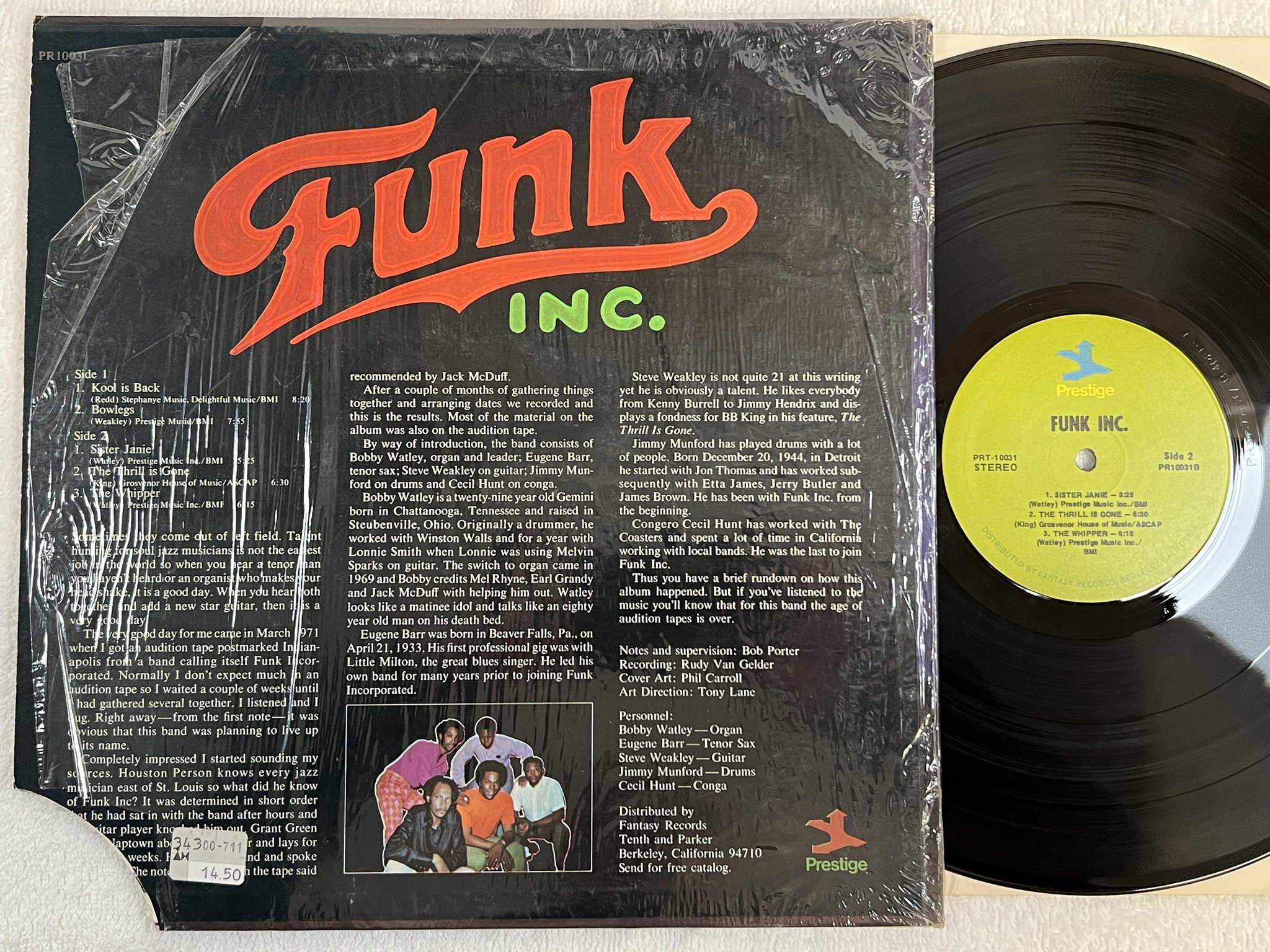 Omslagsbild för skivan FUNK INC s/t LP US PRESTIGE PRST10031 *** KILLER JAZZ FUNK ***