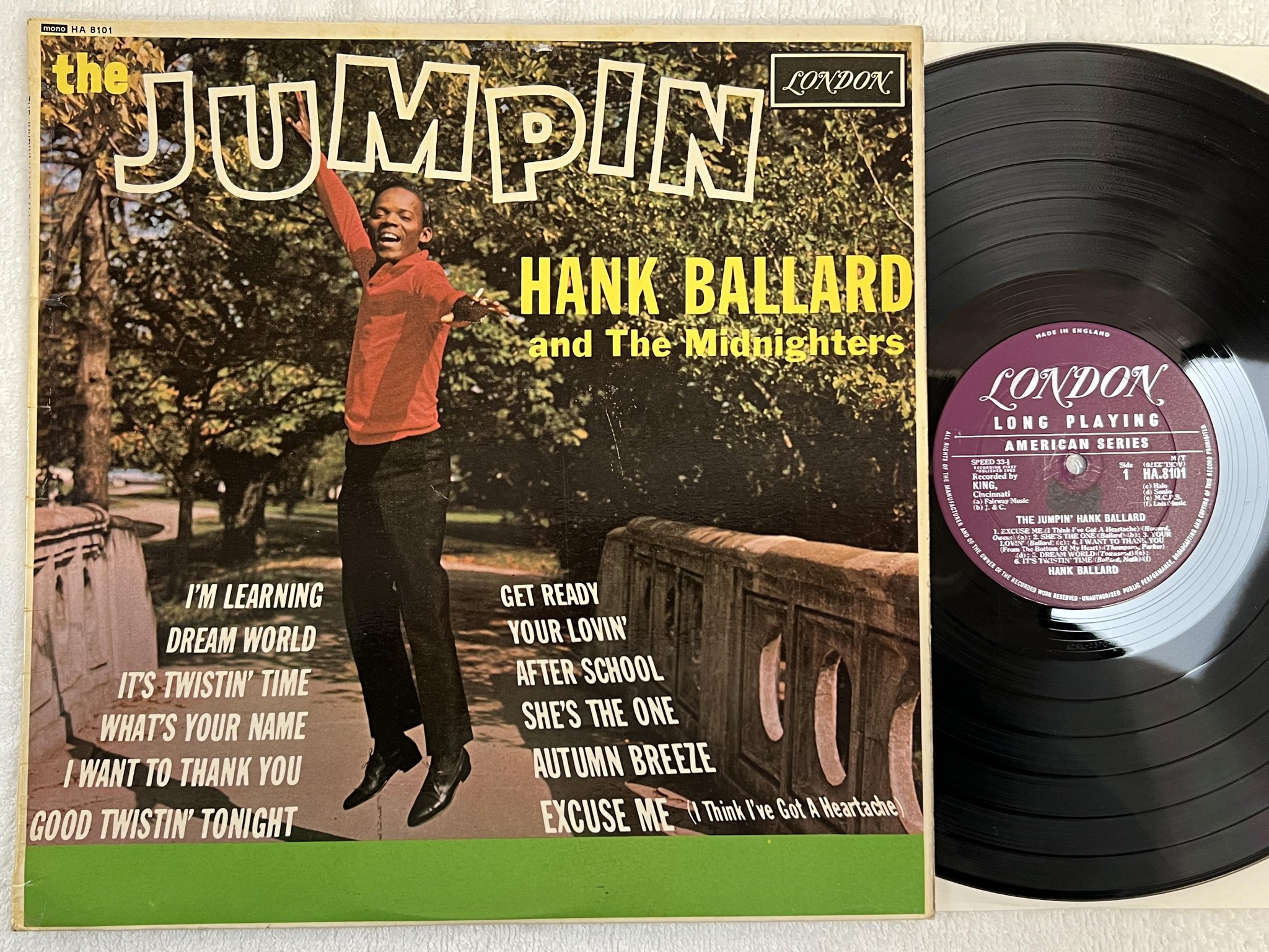 Omslagsbild för skivan HANK BALLARD the jumpin' LP -62 UK LONDON HA 8101 ** MEGA RARE R&R SOUL **