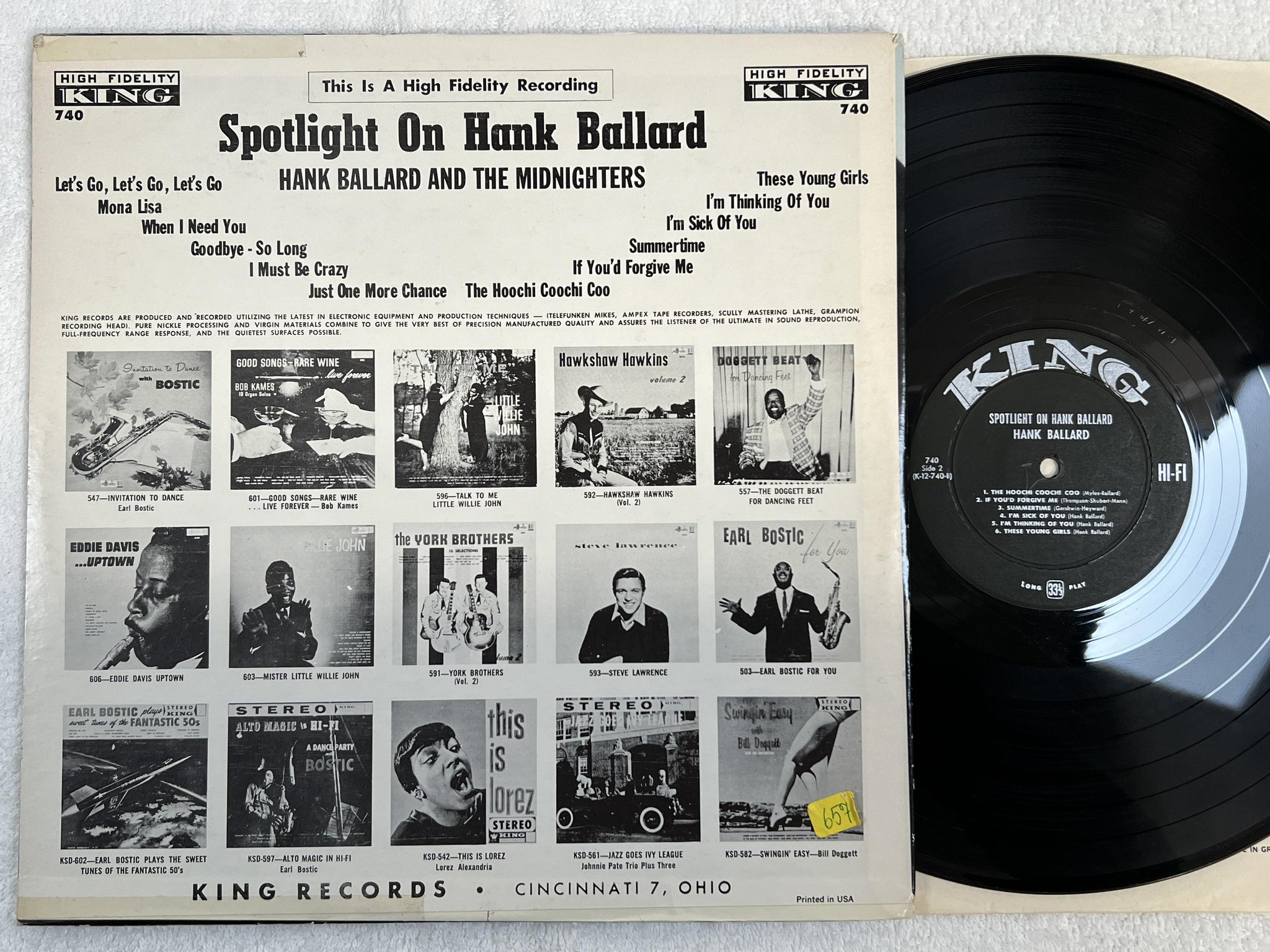 Omslagsbild för skivan HANK BALLARD & THE MIDNIGHTERS Spotlight On Hank Ballard LP -61 KING 740