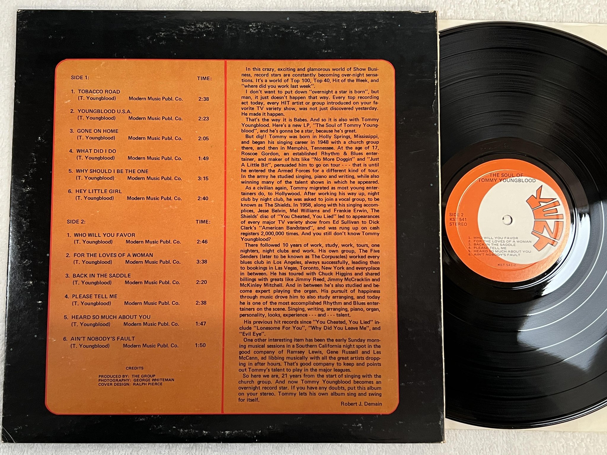 Omslagsbild för skivan TOMMY YOUNGBLOOD the soul of LP -70 US KENT KST-541 ** RARE SOUL **