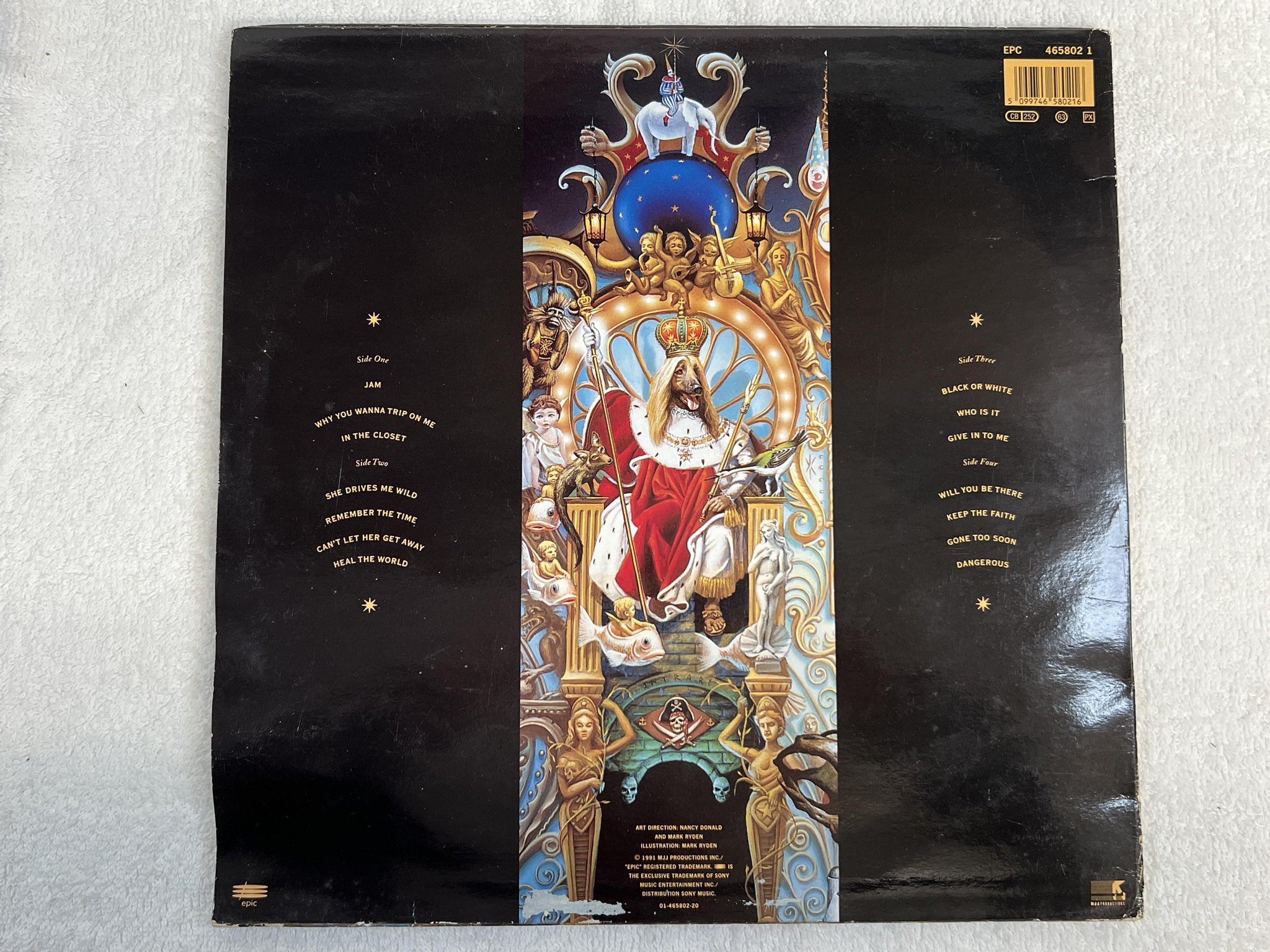Omslagsbild för skivan MICHAEL JACKSON dangerous 2xLP -91 Hol EPIC 465802 1