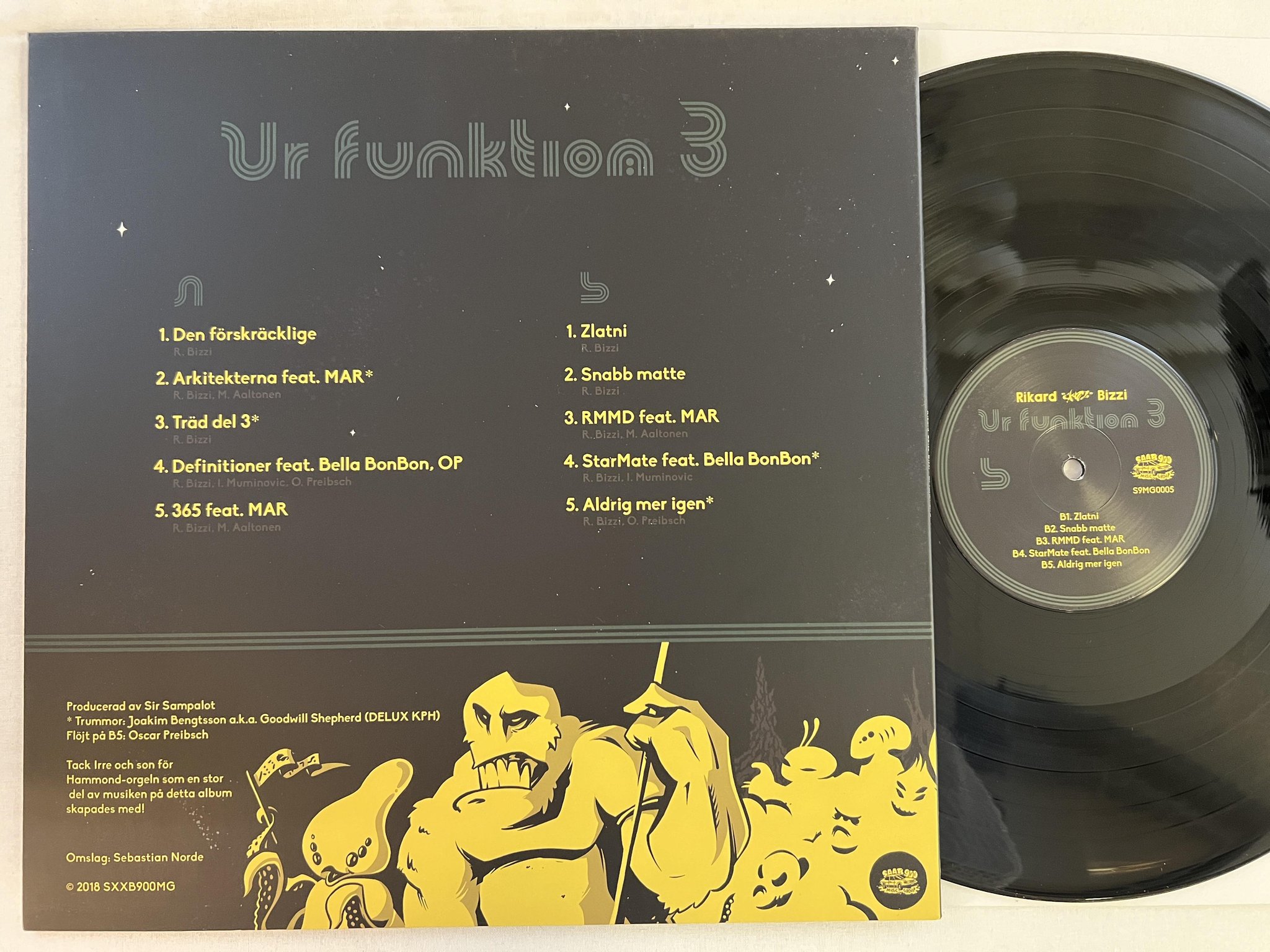 Omslagsbild för skivan RIKARD "SKIZZ" BIZZI Ur Funktion 3 LP 2019 saab 900 music group S9MG0005