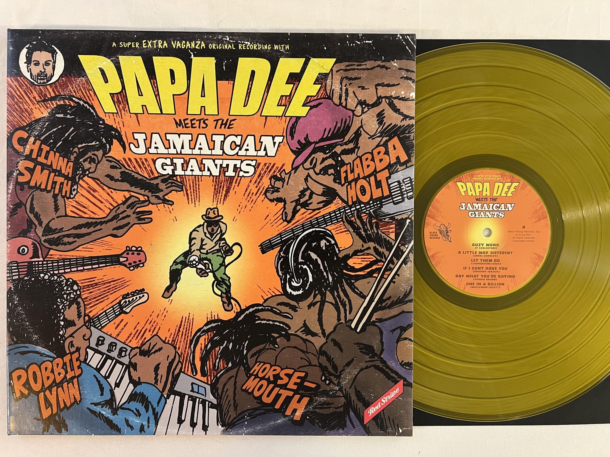 Omslagsbild för skivan PAPA DEE Papa Dee Meets The Jamaican Giants LP 2008/22 black viking BVR003