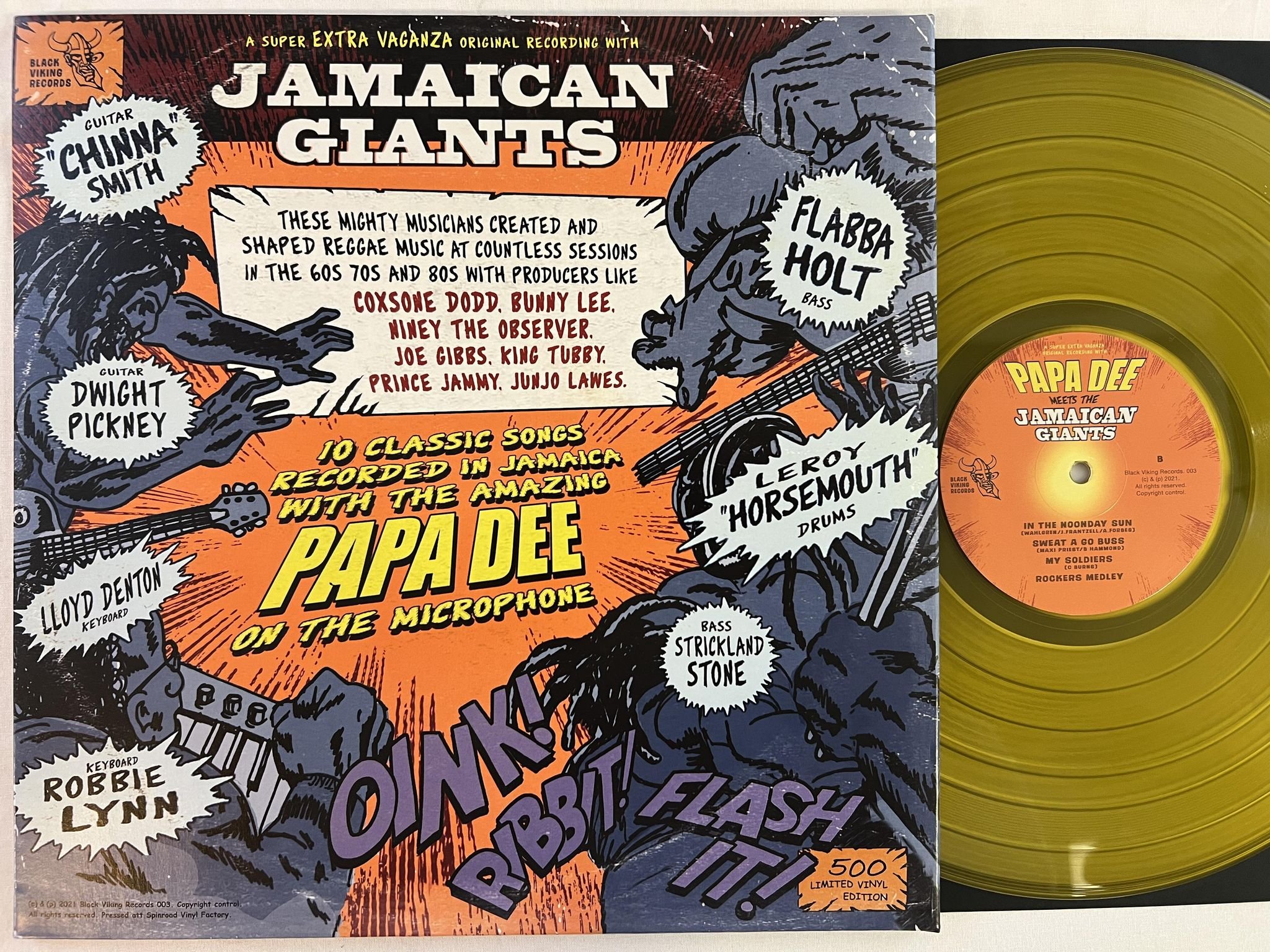 Omslagsbild för skivan PAPA DEE Papa Dee Meets The Jamaican Giants LP 2008/22 black viking BVR003