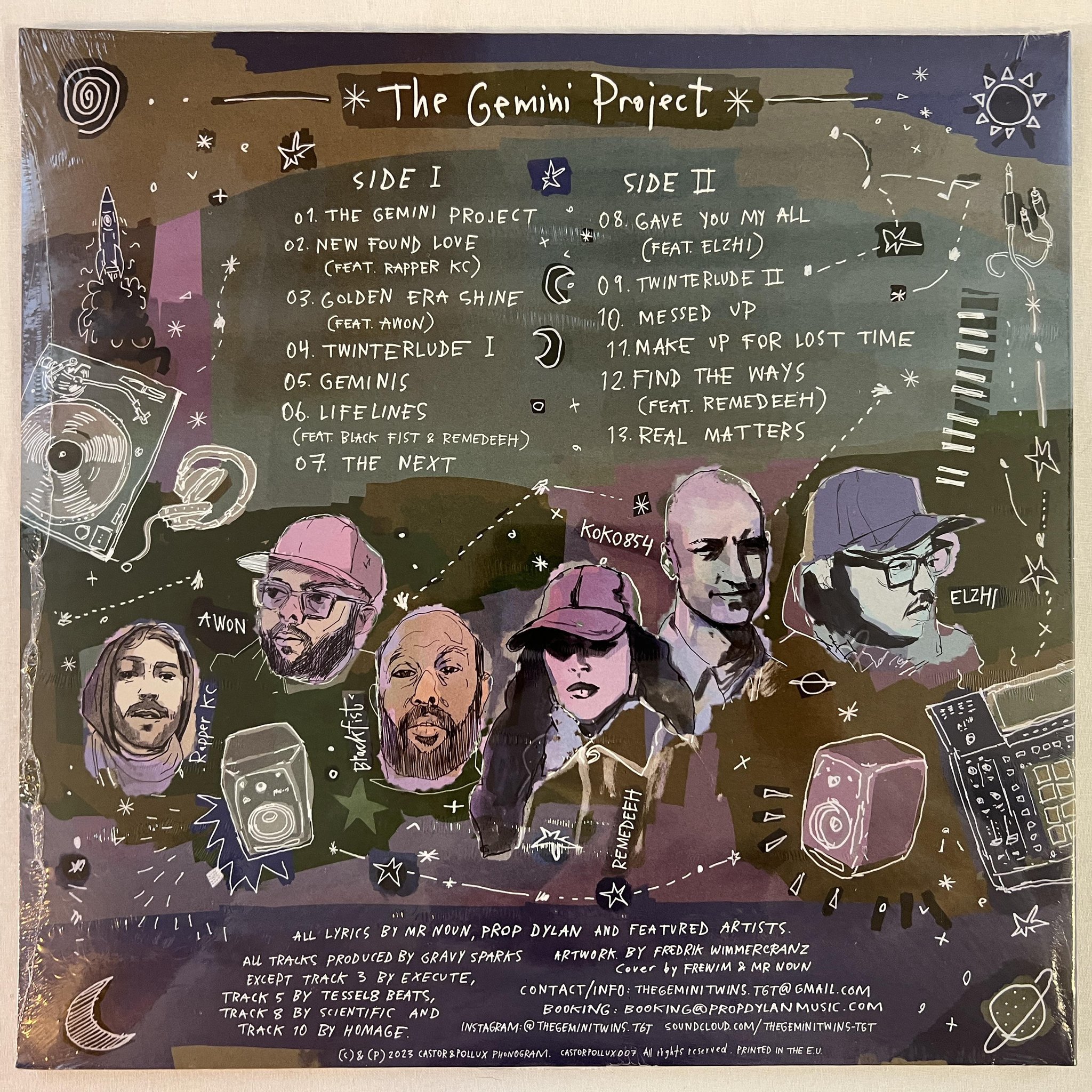 Omslagsbild för skivan THE GEMINI TWINS the gemini project LP 2023 CASTORPOLLUX007 ** STILL SEALED **