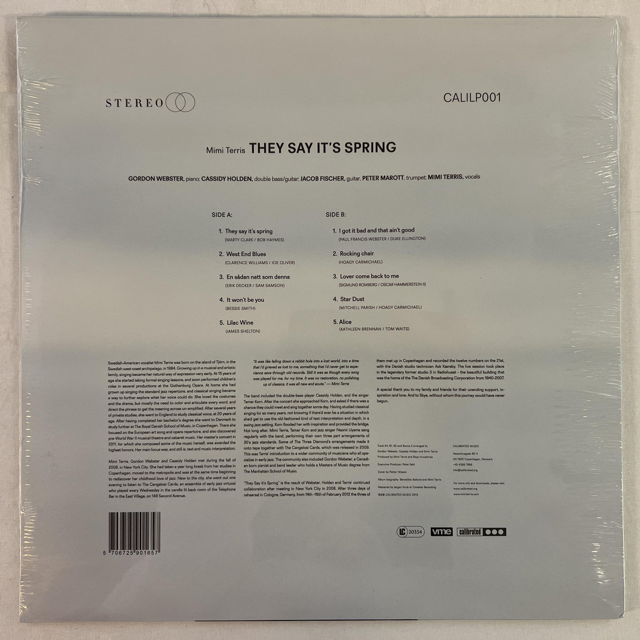 Omslagsbild för skivan MIMI TERRIS they say it's spring LP 2013 CALIBRATED CALILP001 ** SEALED **
