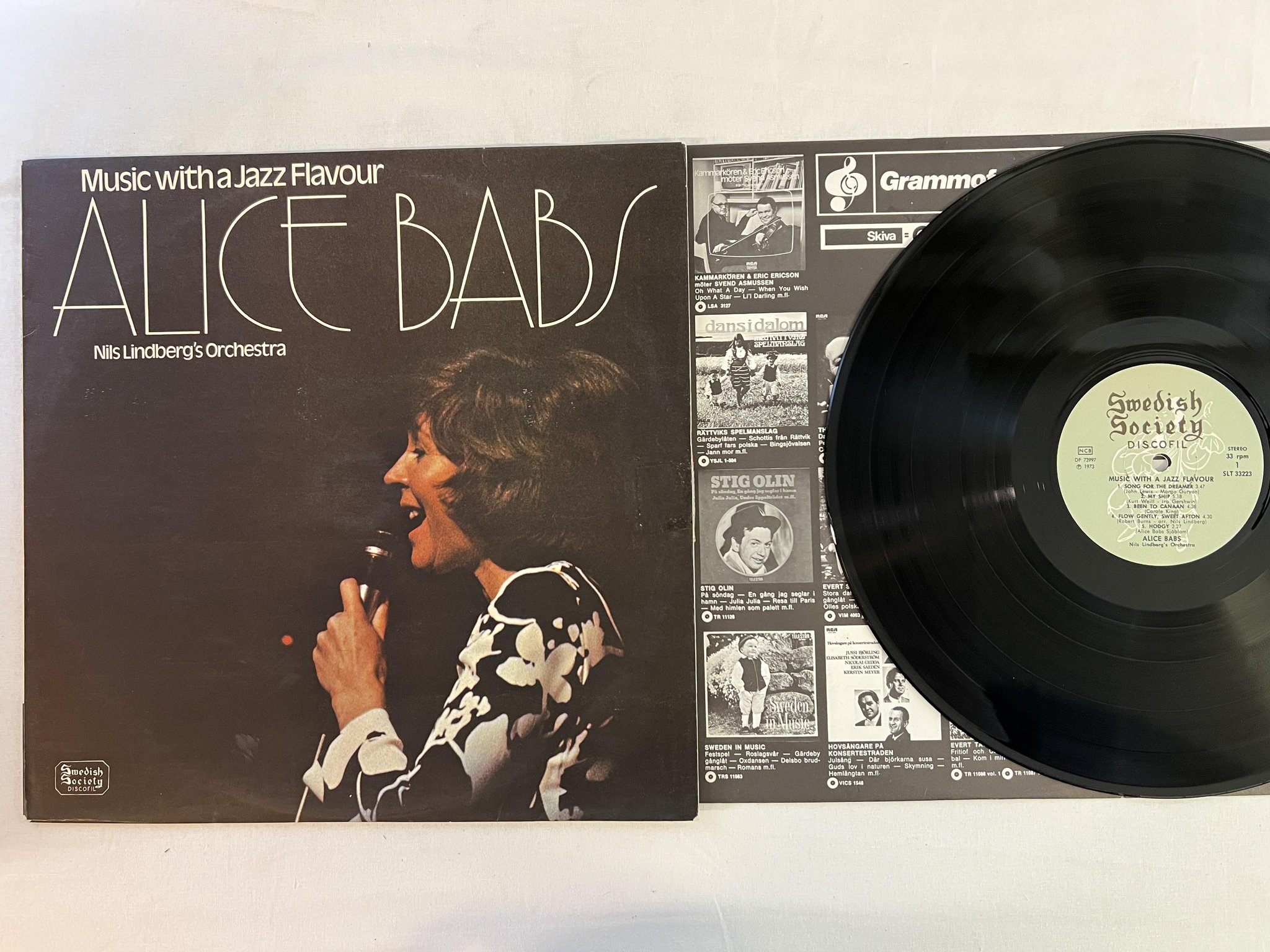 Omslagsbild för skivan ALICE BABS music with a jazz flavour LP -73 SWEDISH SOCIETY SLT 33223