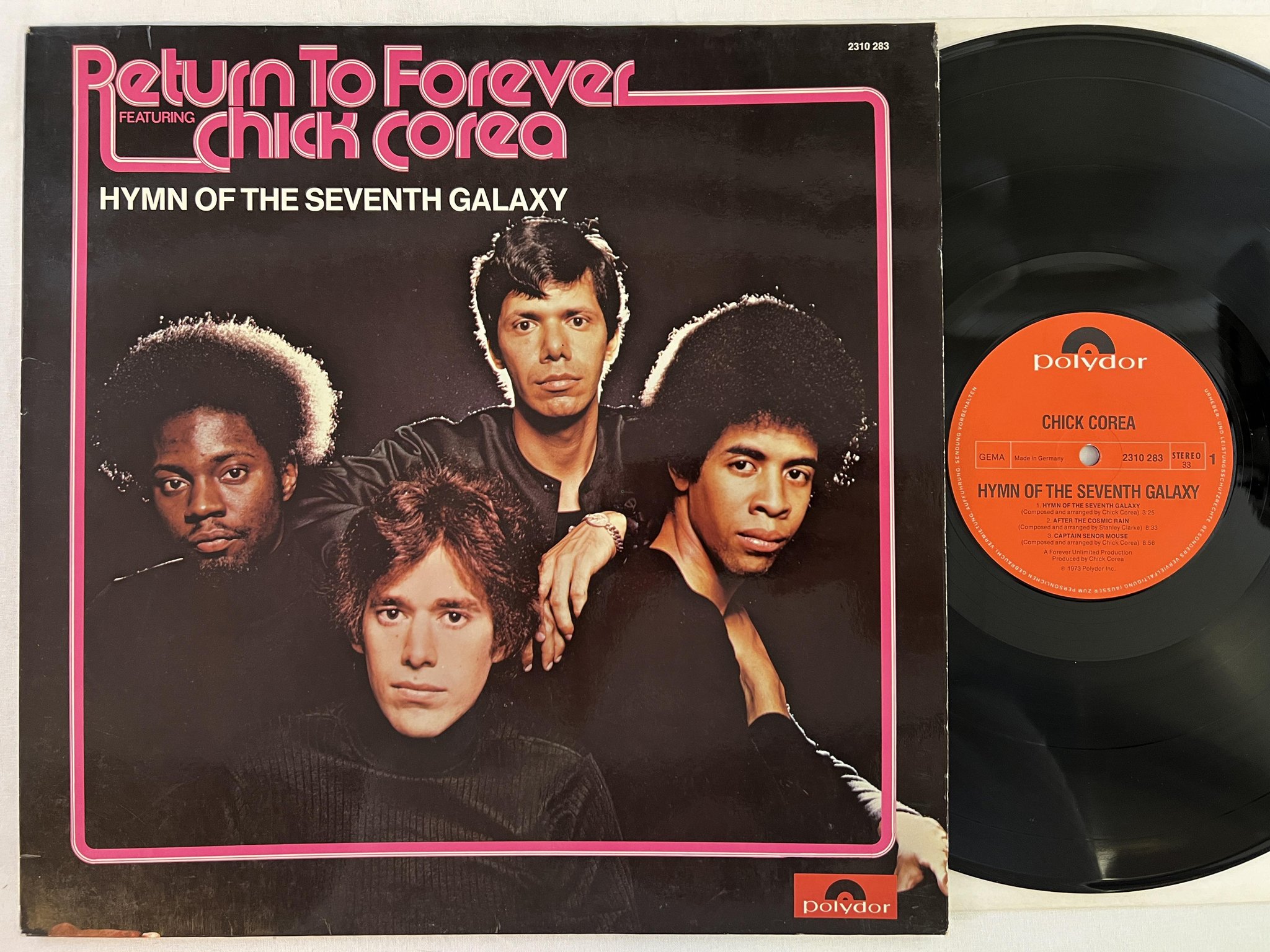 Omslagsbild för skivan RETURN TO FEVER feat CHICK COREA hymn of the seventh galaxy LP -73 Ger POLYDOR