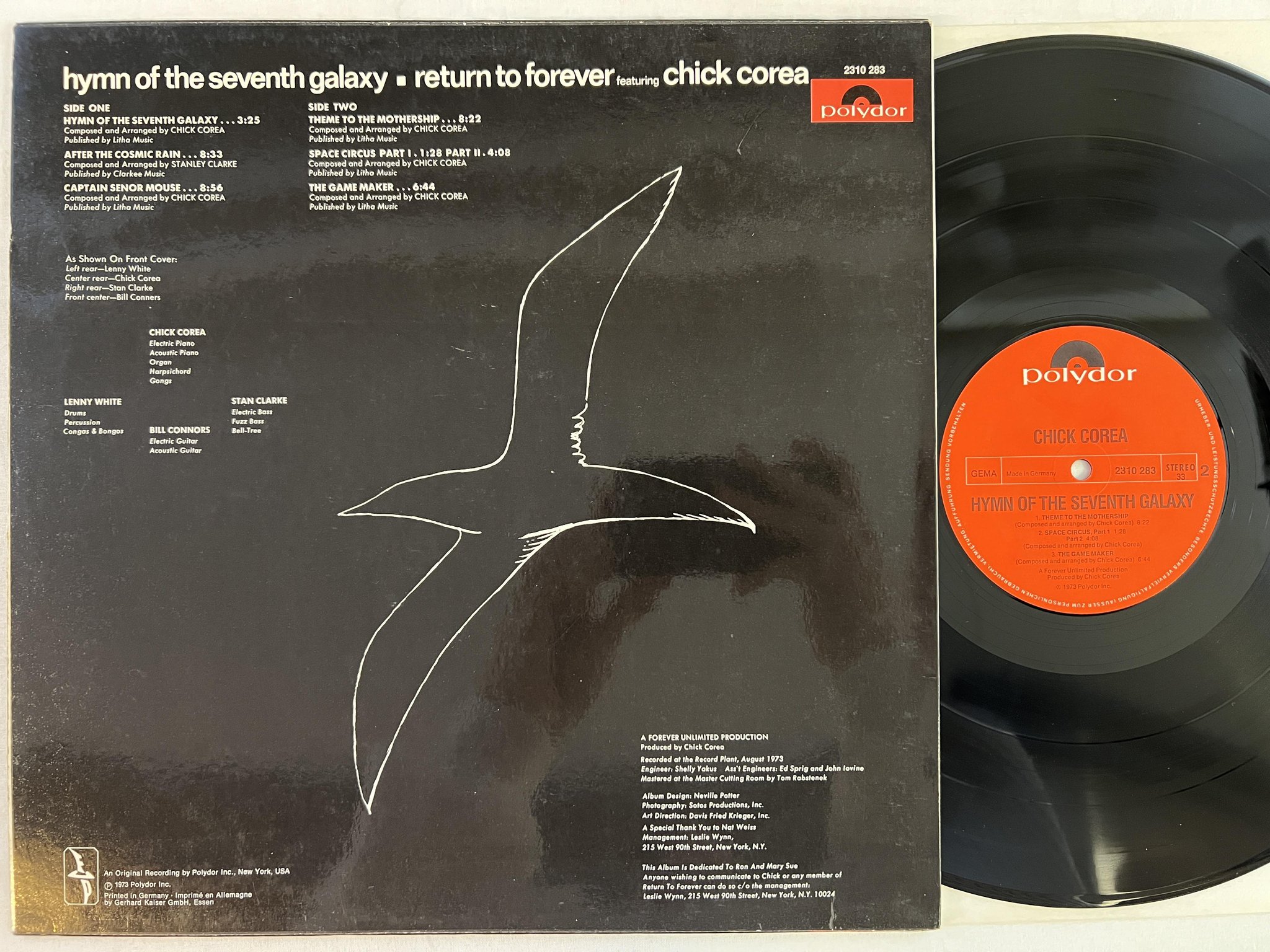 Omslagsbild för skivan RETURN TO FEVER feat CHICK COREA hymn of the seventh galaxy LP -73 Ger POLYDOR