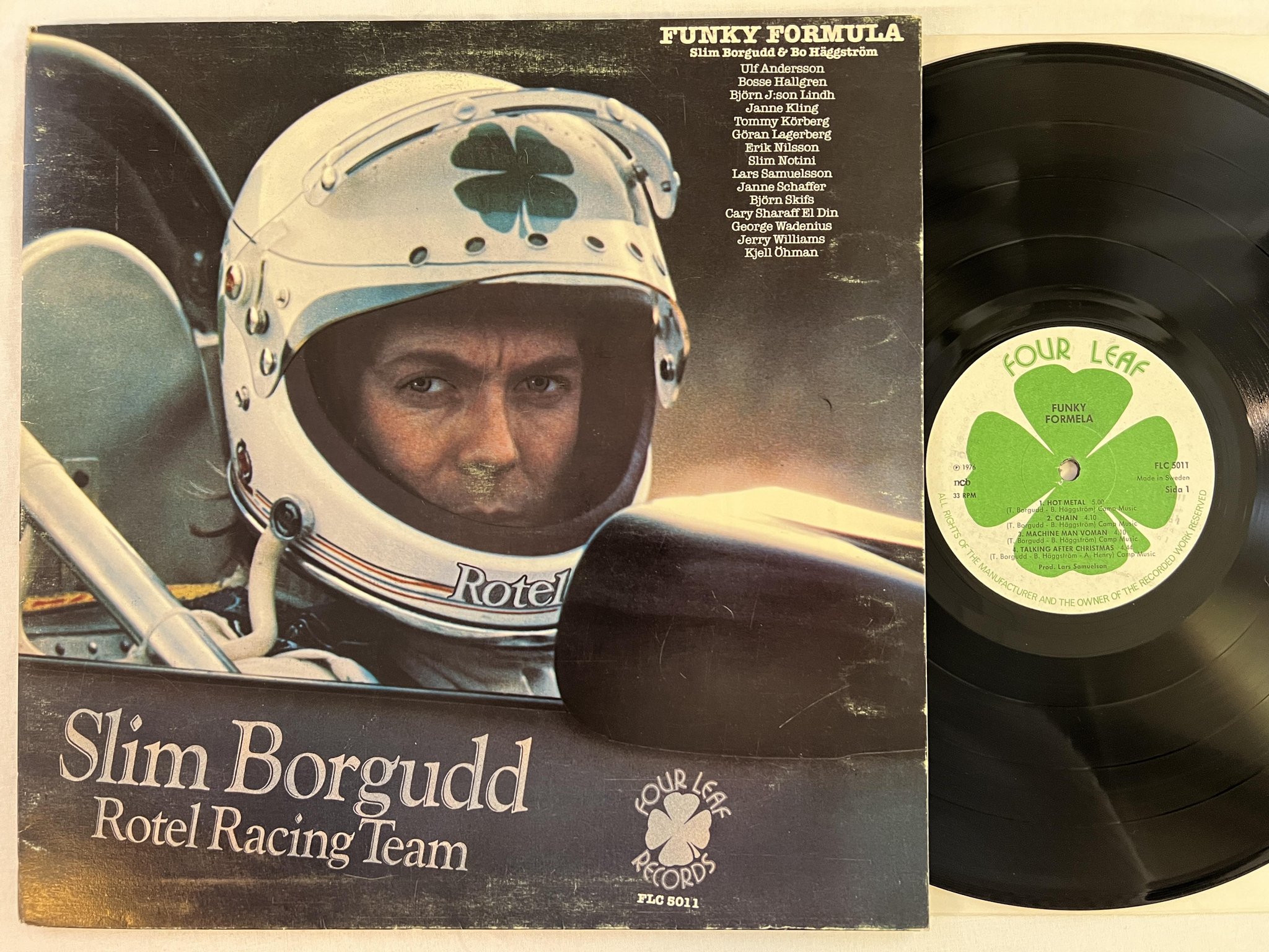 Omslagsbild för skivan SLIM BORGUDD funky formula LP -76 Swe FOUR LEAF FLC 5011