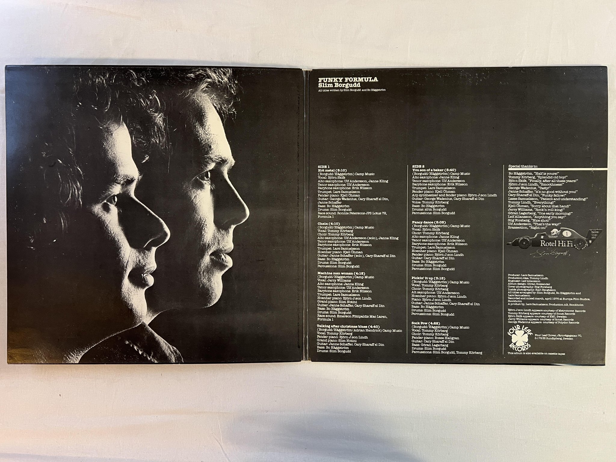 Omslagsbild för skivan SLIM BORGUDD funky formula LP -76 Swe FOUR LEAF FLC 5011