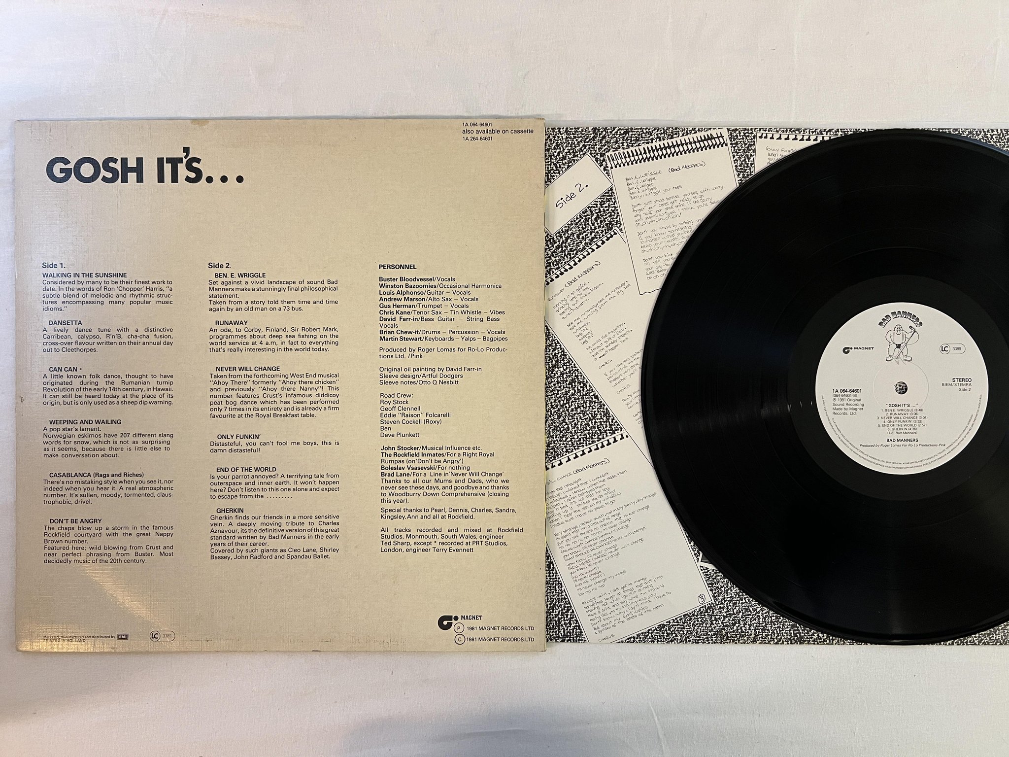 Omslagsbild för skivan BAD MANNERS gosh it's... LP -81 Hol MAGNET 1A 064-64601 ** SKA **