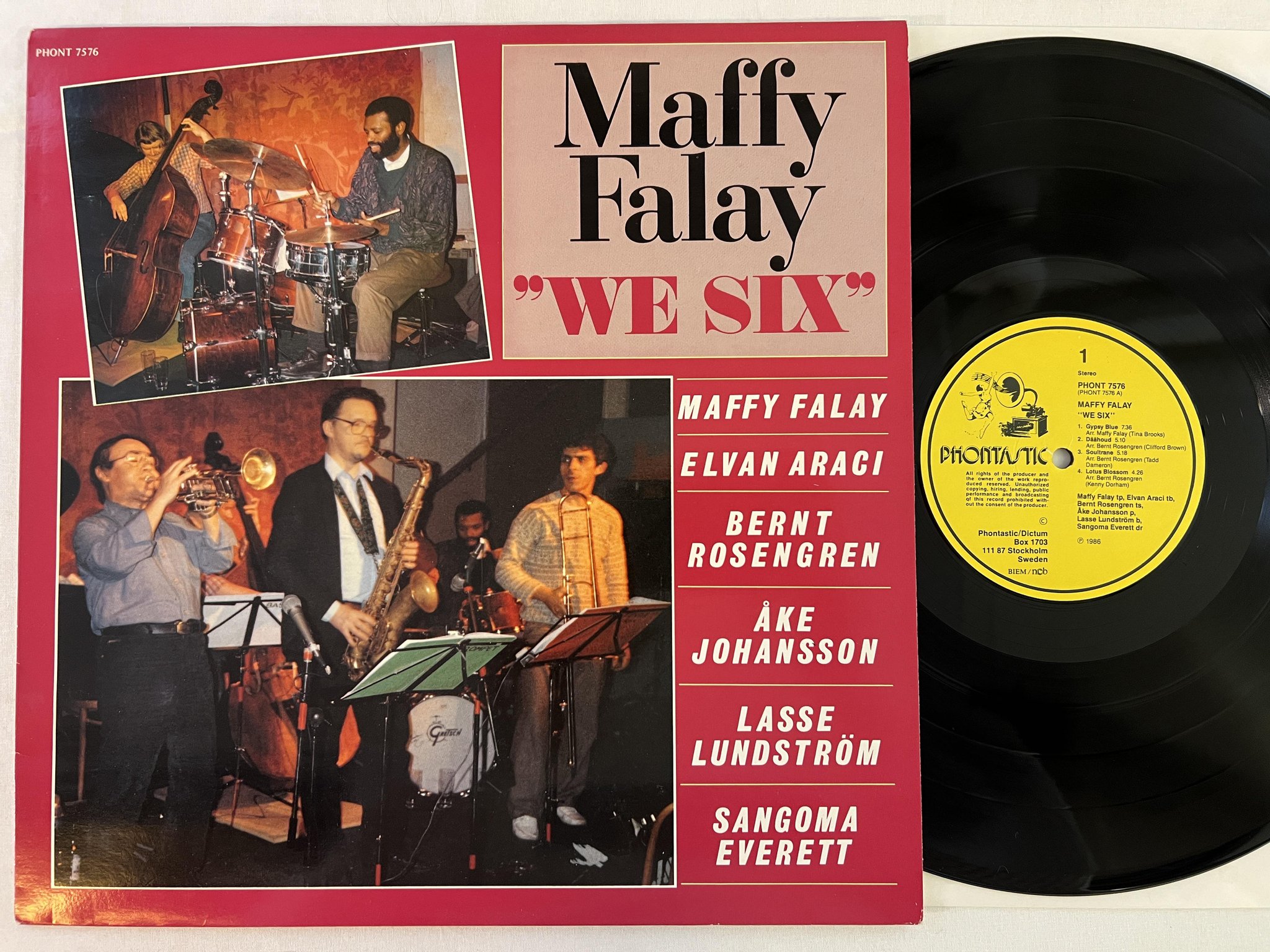 Omslagsbild för skivan MAFFY FALAY we six LP -86 ncb PHONTASTIC PHONT 7576
