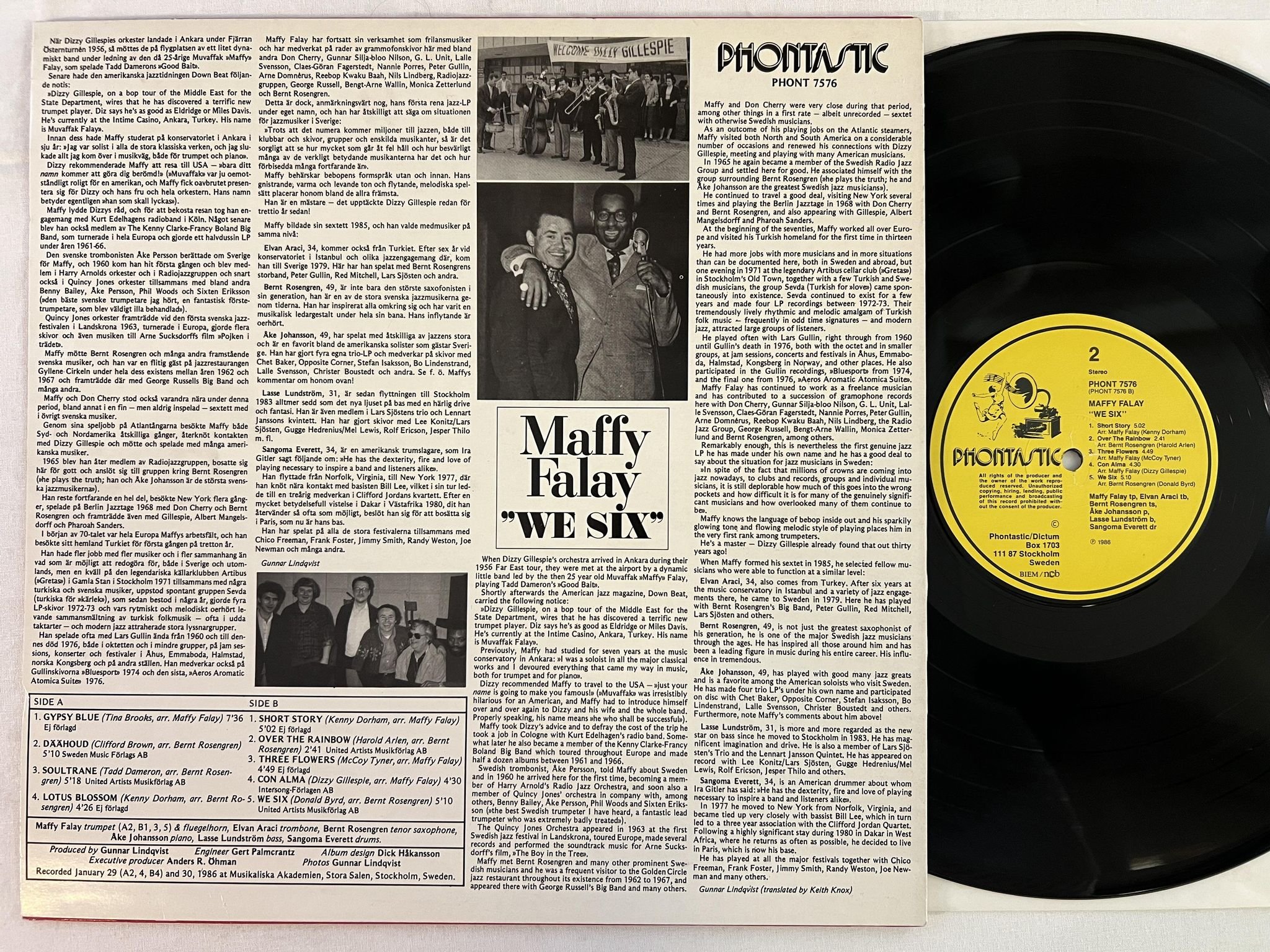 Omslagsbild för skivan MAFFY FALAY we six LP -86 ncb PHONTASTIC PHONT 7576