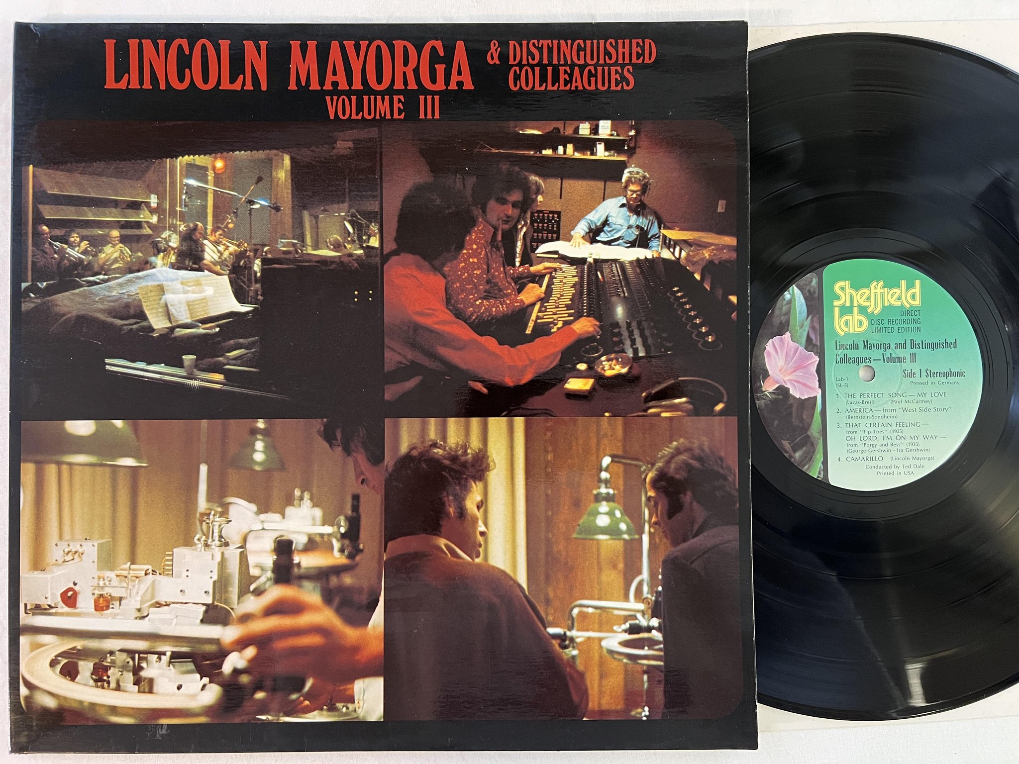 Omslagsbild för skivan LINCOLN MAYORGA & DISTINGUISHED COLLEAGUES VOL III LP SHEFFILED LAB LAB-1