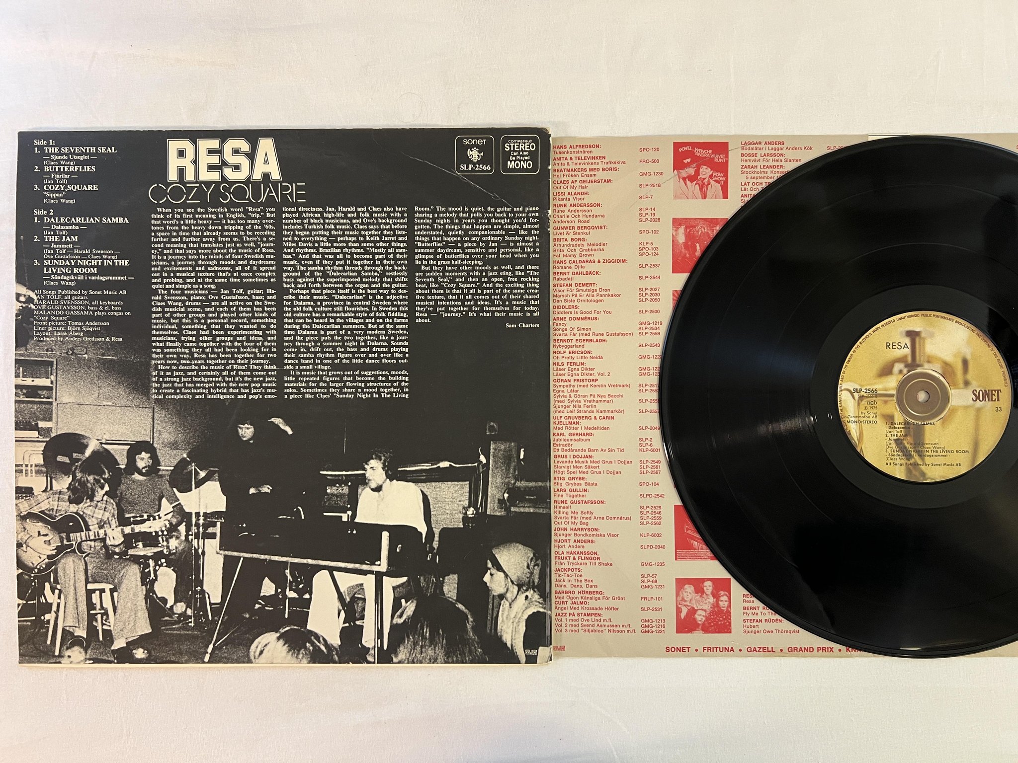 Omslagsbild för skivan RESA s/t LP -75 SONET SLP 2565 *** COZY SQUARE ***