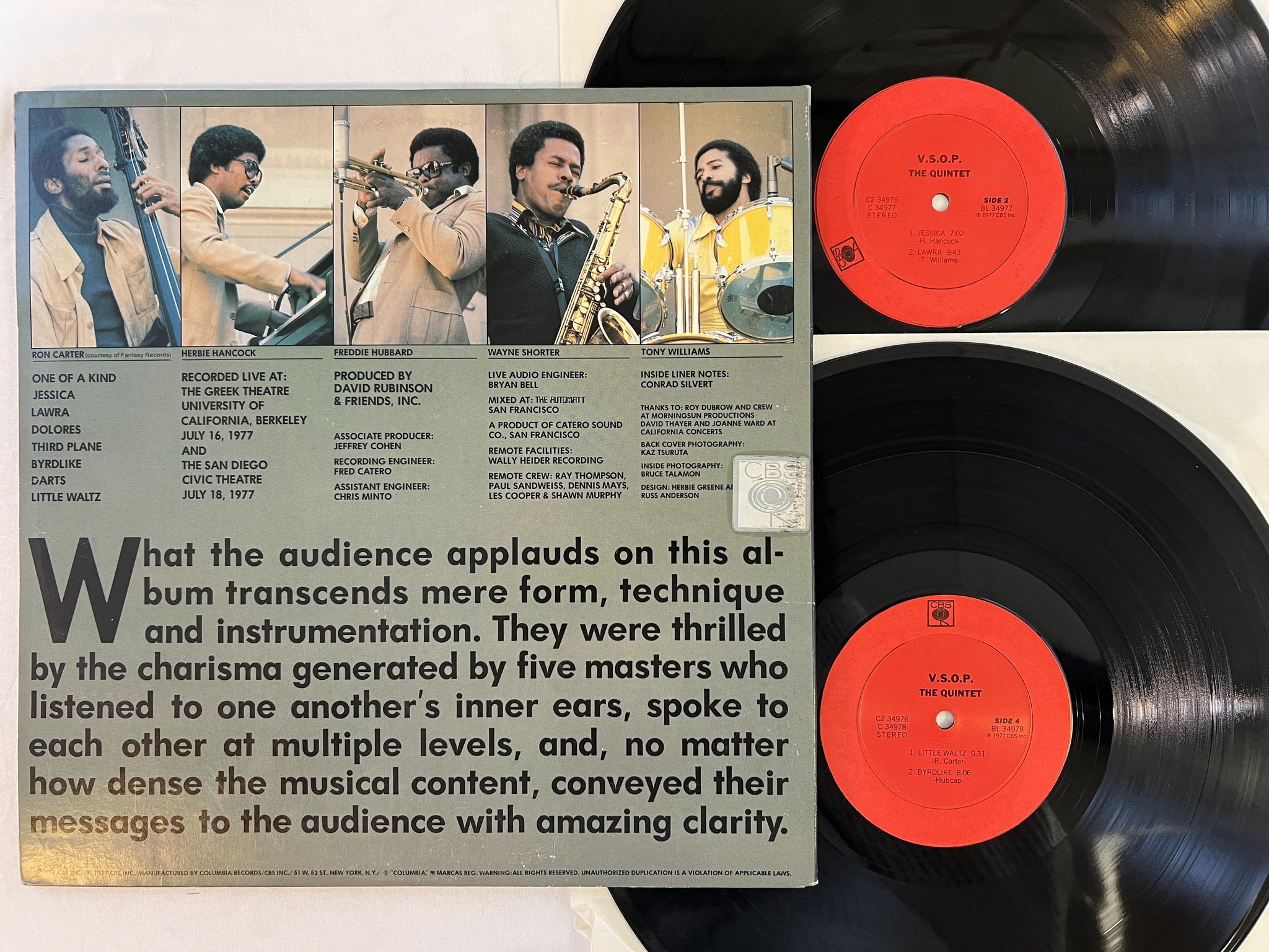 Omslagsbild för skivan V.S.O.P. The Quintet 2xLP -77 US COLUMBIA/CBS C2 34976