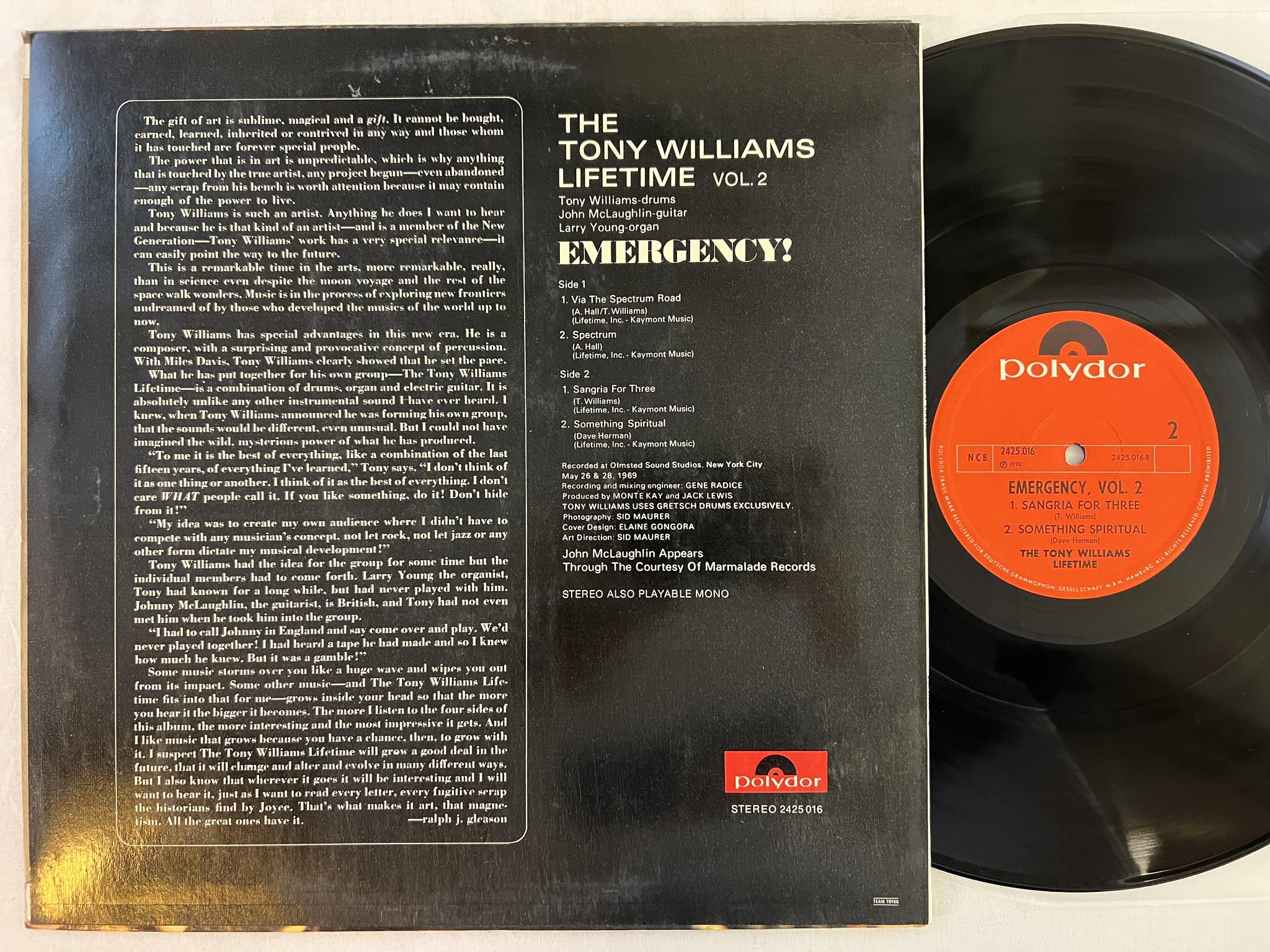 Omslagsbild för skivan THE TONY WILLIAMS LIFETIME emergency vol 2 LP -70 ncb POLYDOR 2425016