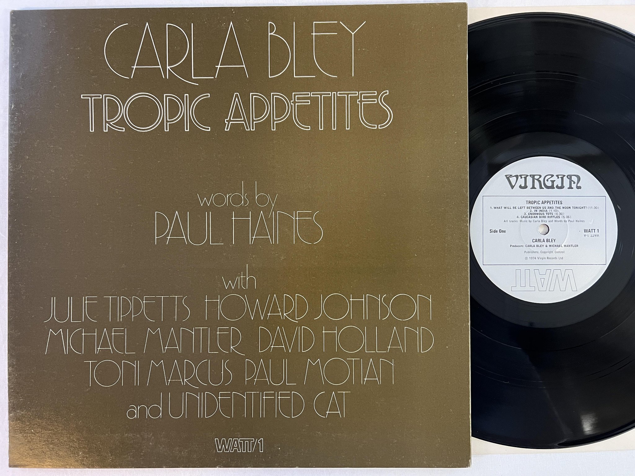 Omslagsbild för skivan CARLA BLEY tropic appetites LP -74 VIRGIN WATT1
