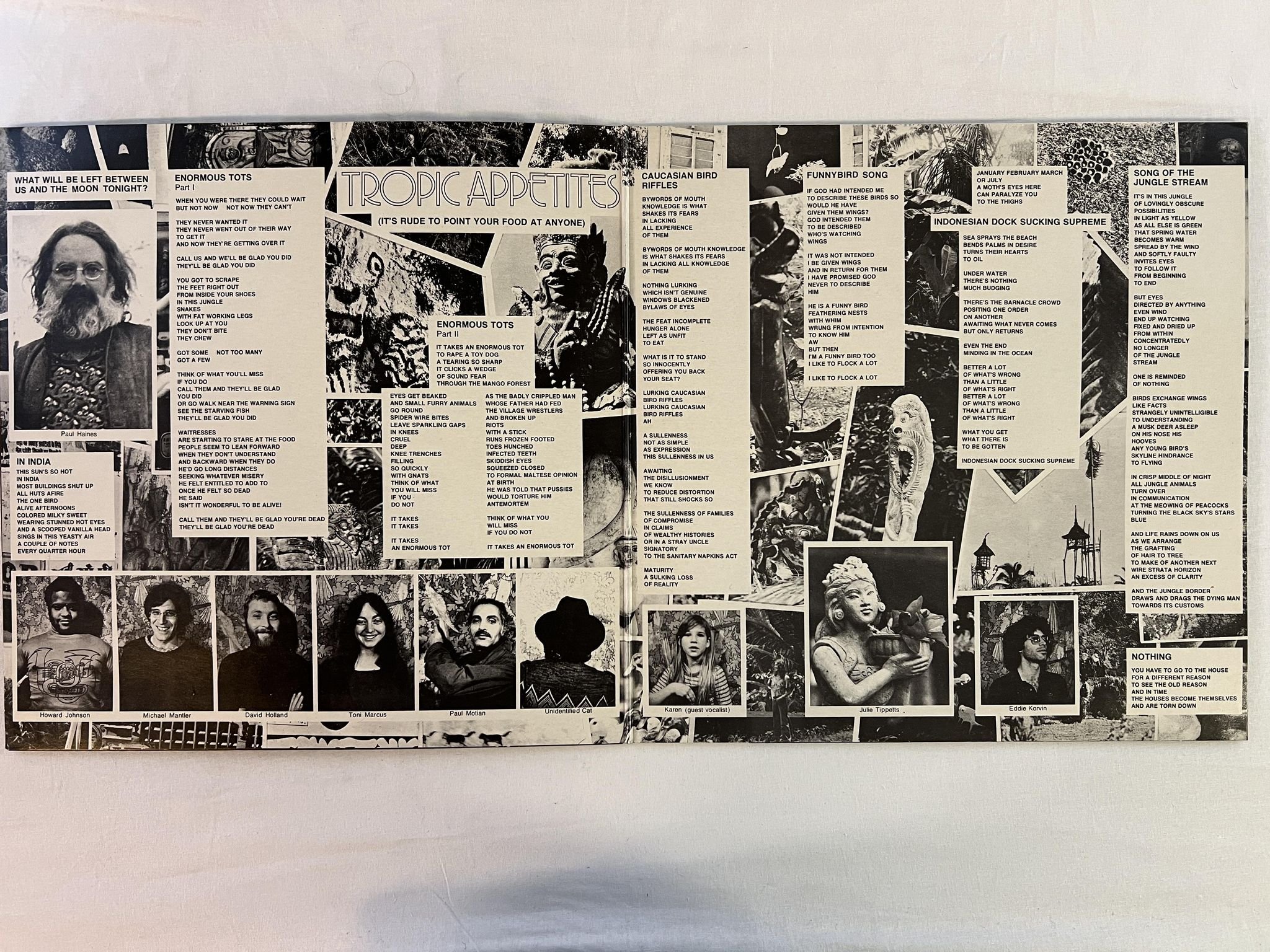 Omslagsbild för skivan CARLA BLEY tropic appetites LP -74 VIRGIN WATT1