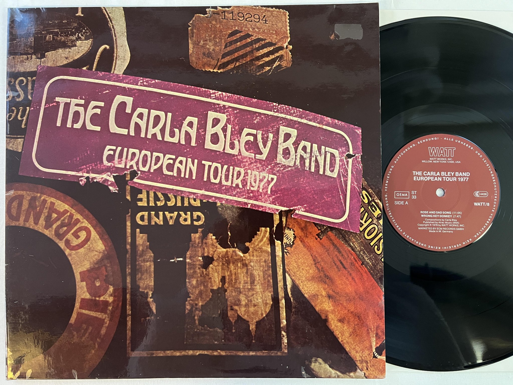 Omslagsbild för skivan CARLA BLEY BAND european tour 1977 LP Ger WATT/8