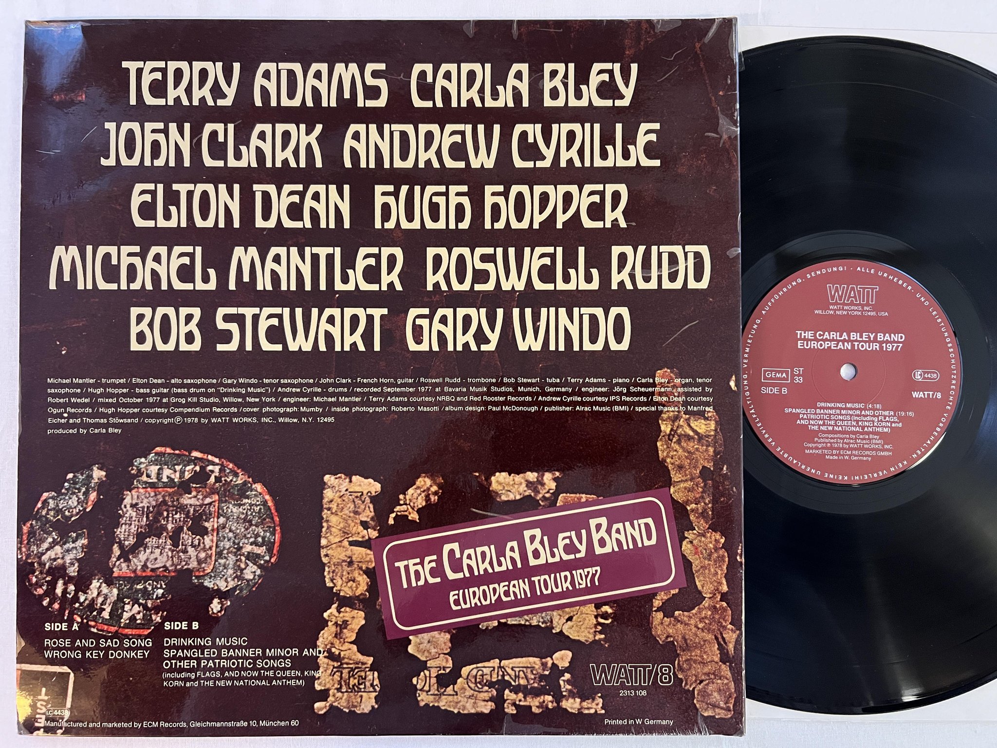 Omslagsbild för skivan CARLA BLEY BAND european tour 1977 LP Ger WATT/8