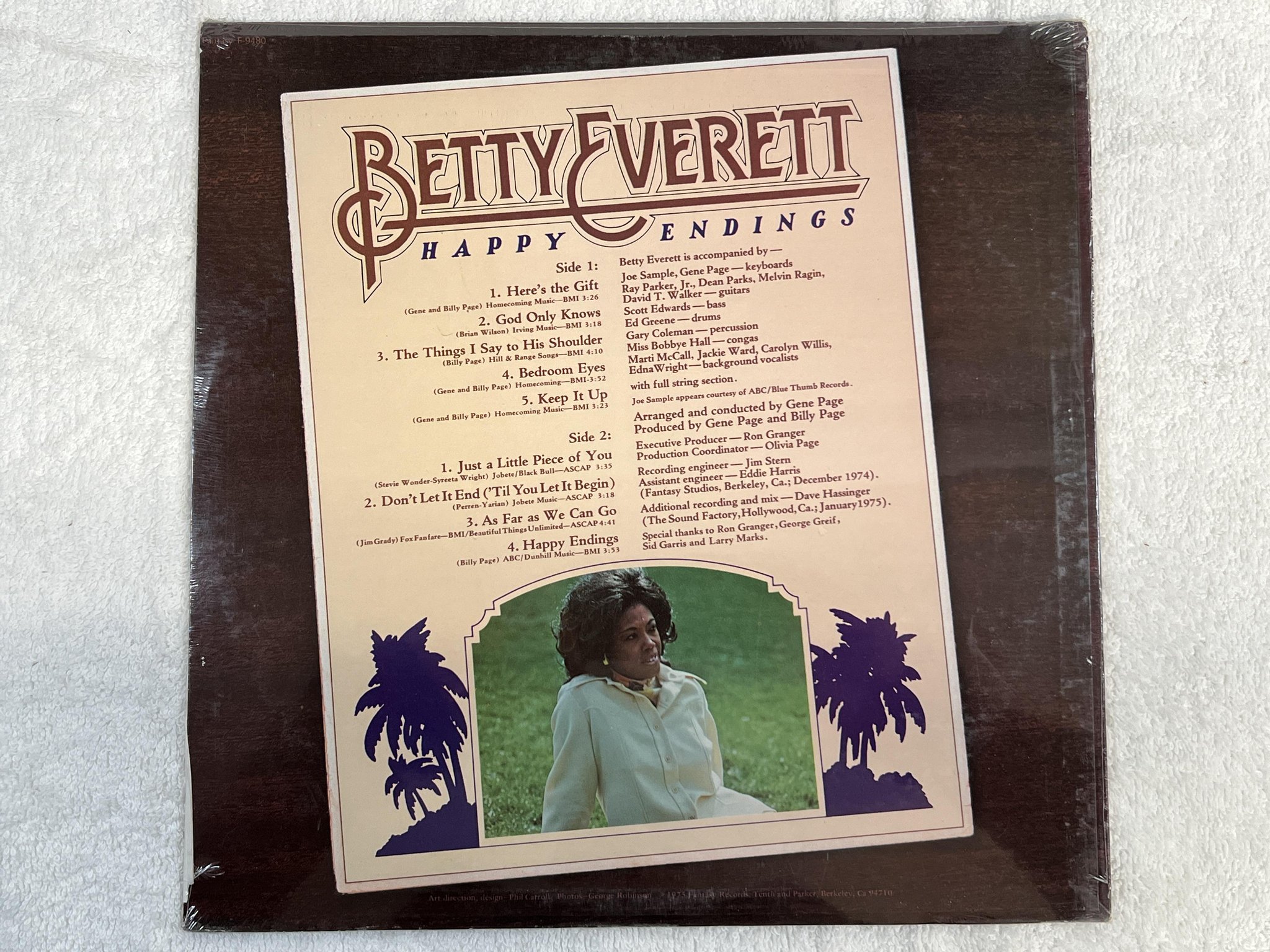 Omslagsbild för skivan BETTY EVERETT happy endings LP US FANTASY F 9480 ** SEALED **