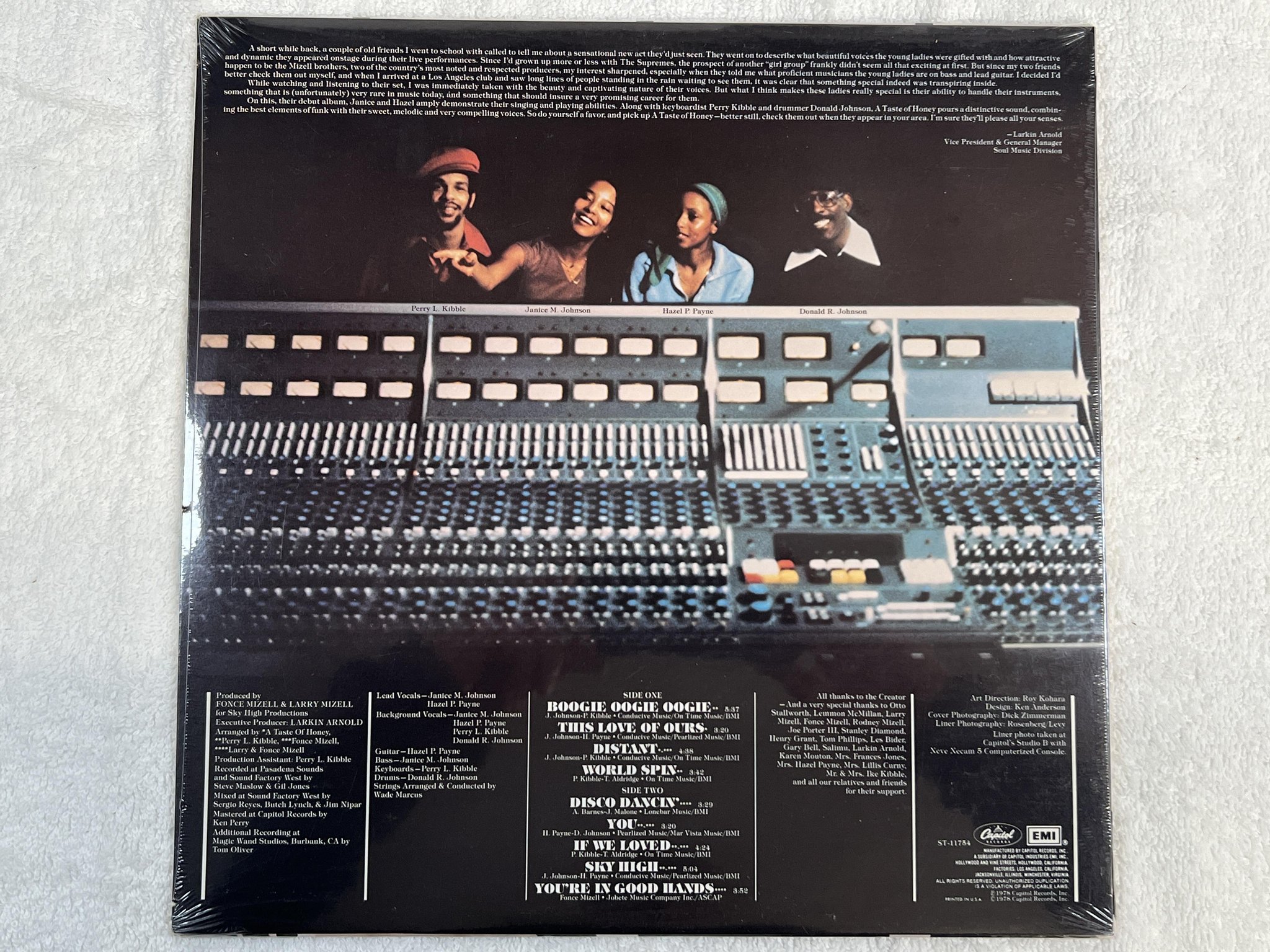 Omslagsbild för skivan A TASTE OF HONEY s/t LP -78 US CAPITOL ST-11754 ** SEALED **