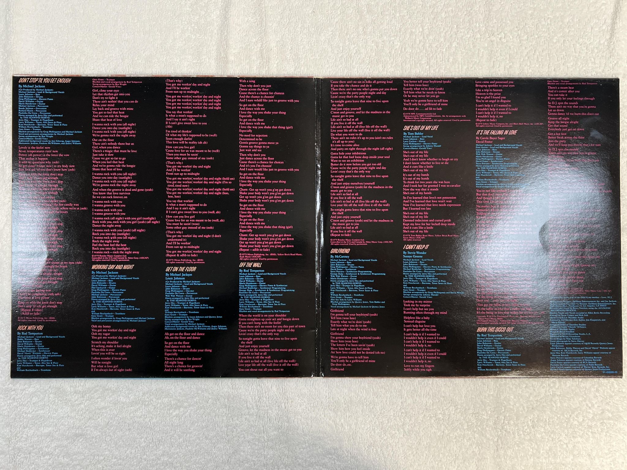 Omslagsbild för skivan MICHAEL JACKSON off the wall LP -79 Hol EPIC EPC 4500861