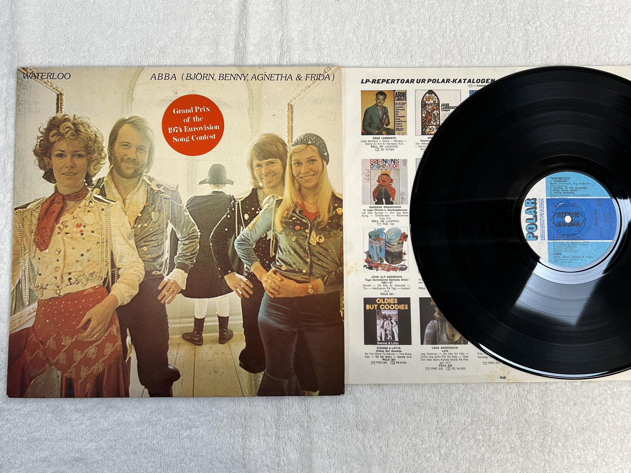 Omslagsbild för skivan ABBA waterloo LP -74 POLAR POLS 252