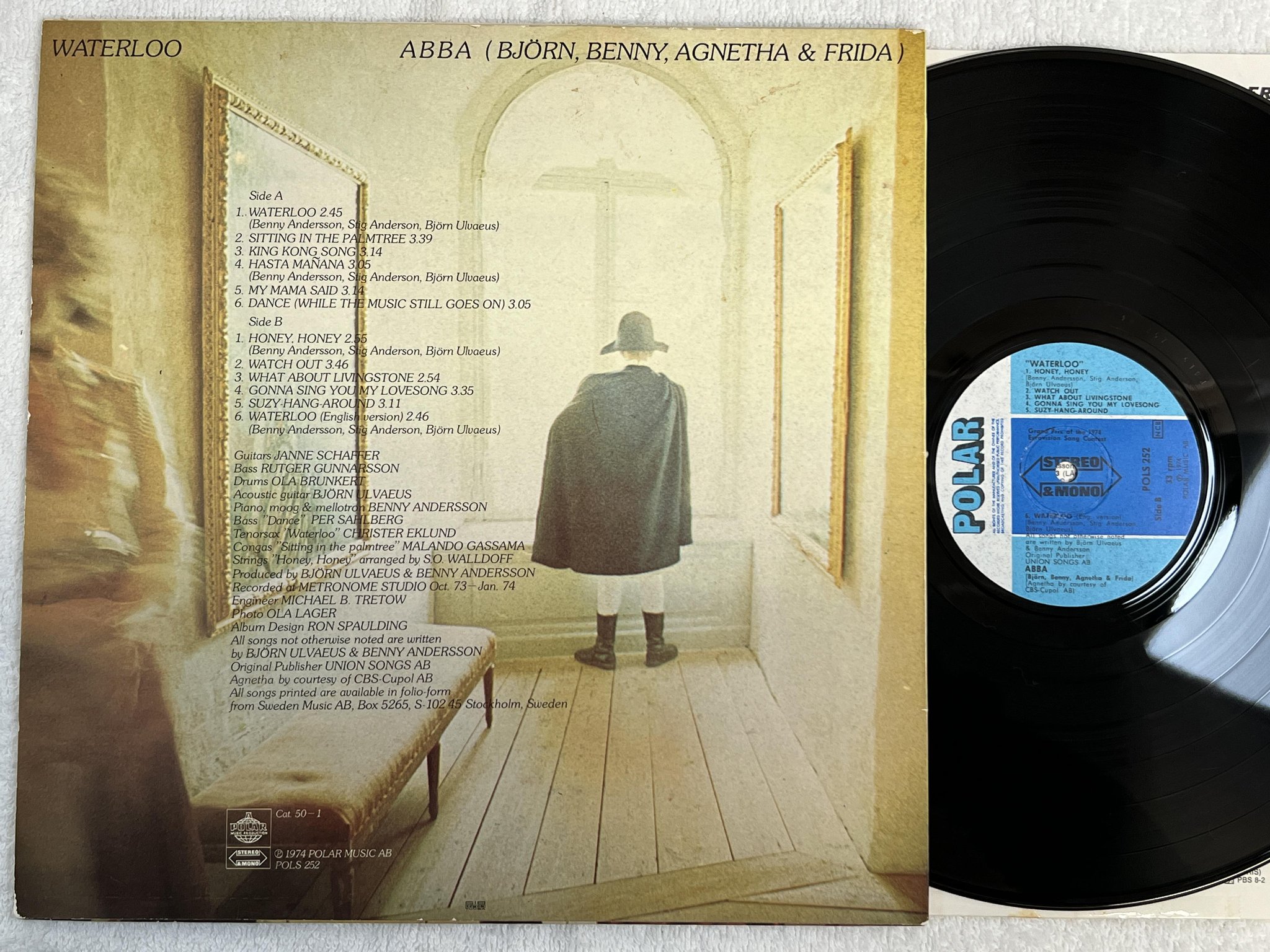 Omslagsbild för skivan ABBA waterloo LP -74 POLAR POLS 252