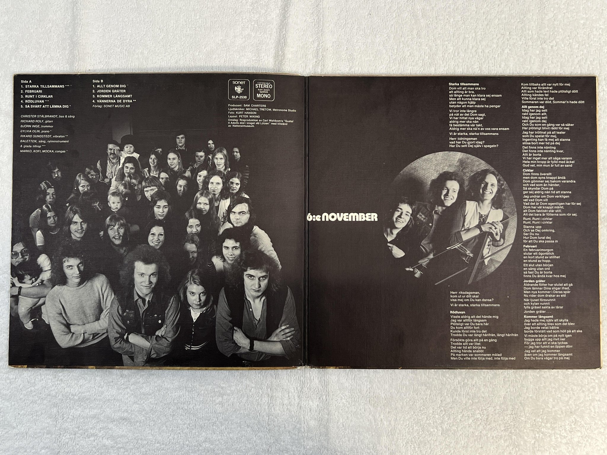 Omslagsbild för skivan NOVEMBER 6:e November LP -72 SONET SLP-2530