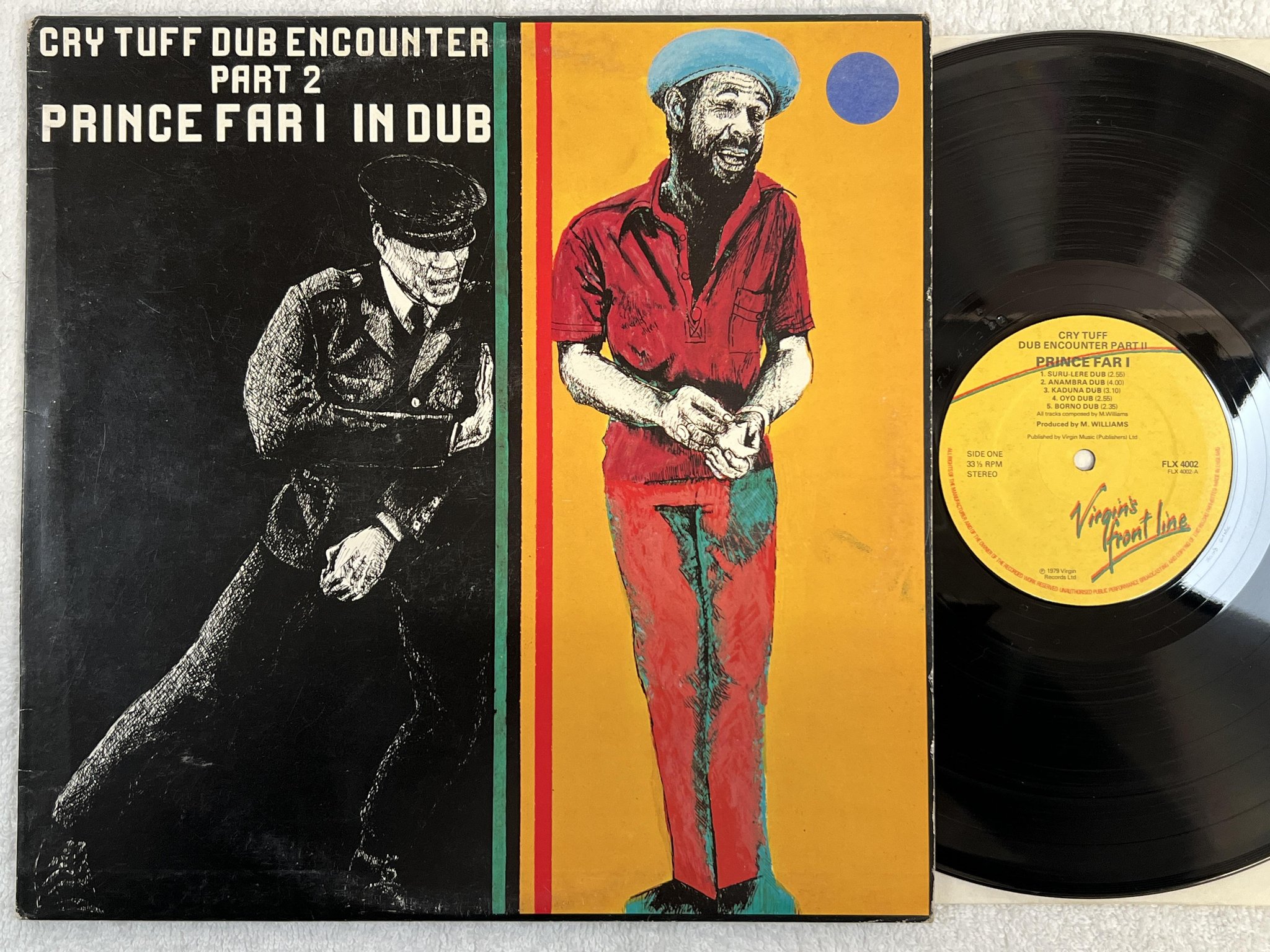 Omslagsbild för skivan PRINCE FAR I in dub LP -79 UK FRONT LINE FLX 4002