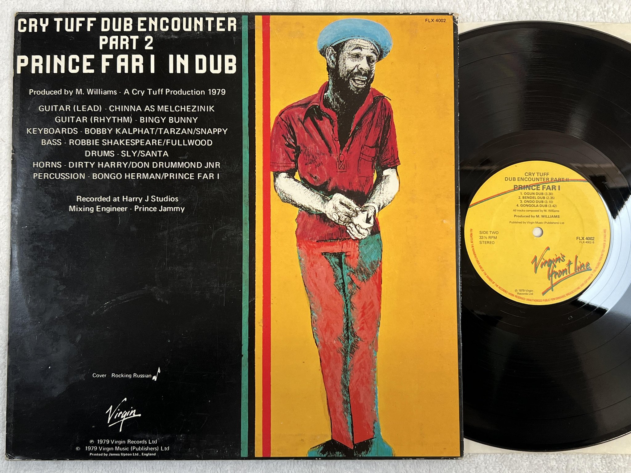 Omslagsbild för skivan PRINCE FAR I in dub LP -79 UK FRONT LINE FLX 4002