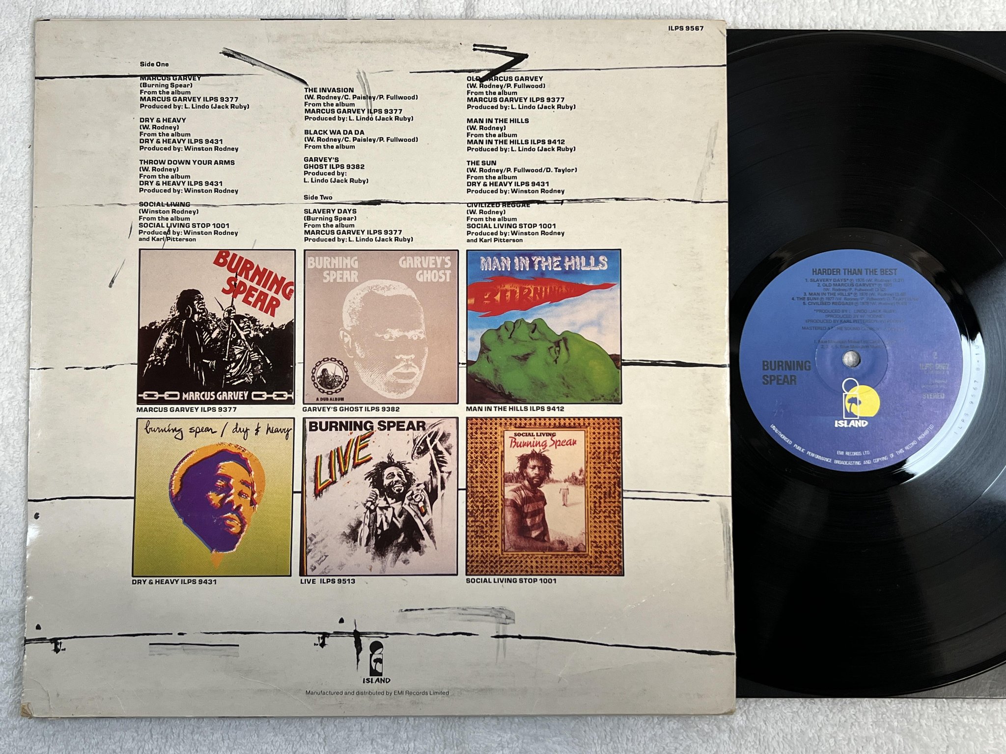 Omslagsbild för skivan BURNING SPEAR harder than the rest LP -79 UK ISLAND ILPS 9567