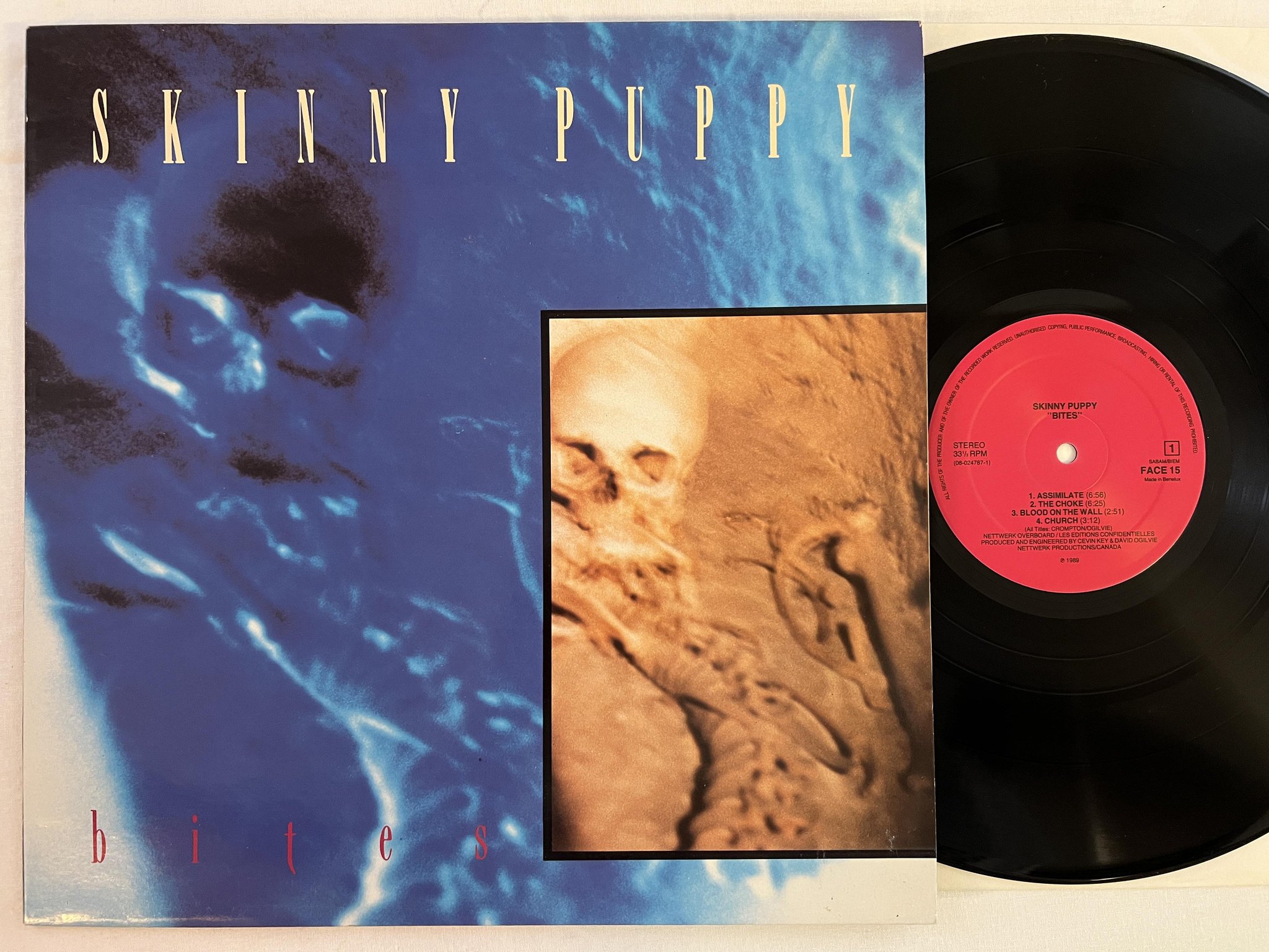 Omslagsbild för skivan SKINNY PUPPY bites LP -85 Belgium NETTWERK 15ntwk *** EBM ***