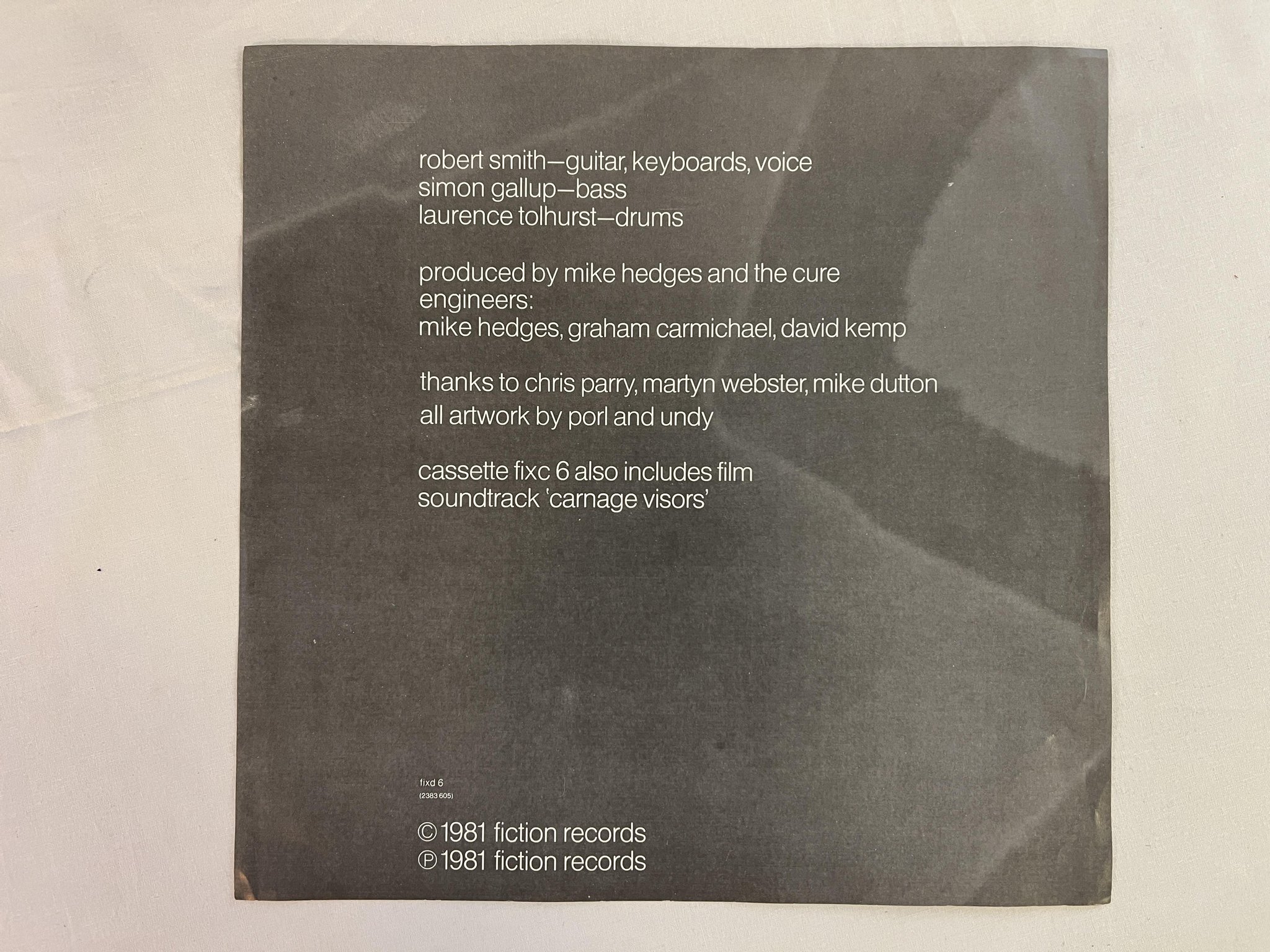 Omslagsbild för skivan THE CURE faith LP -81 UK FICTION fix 6