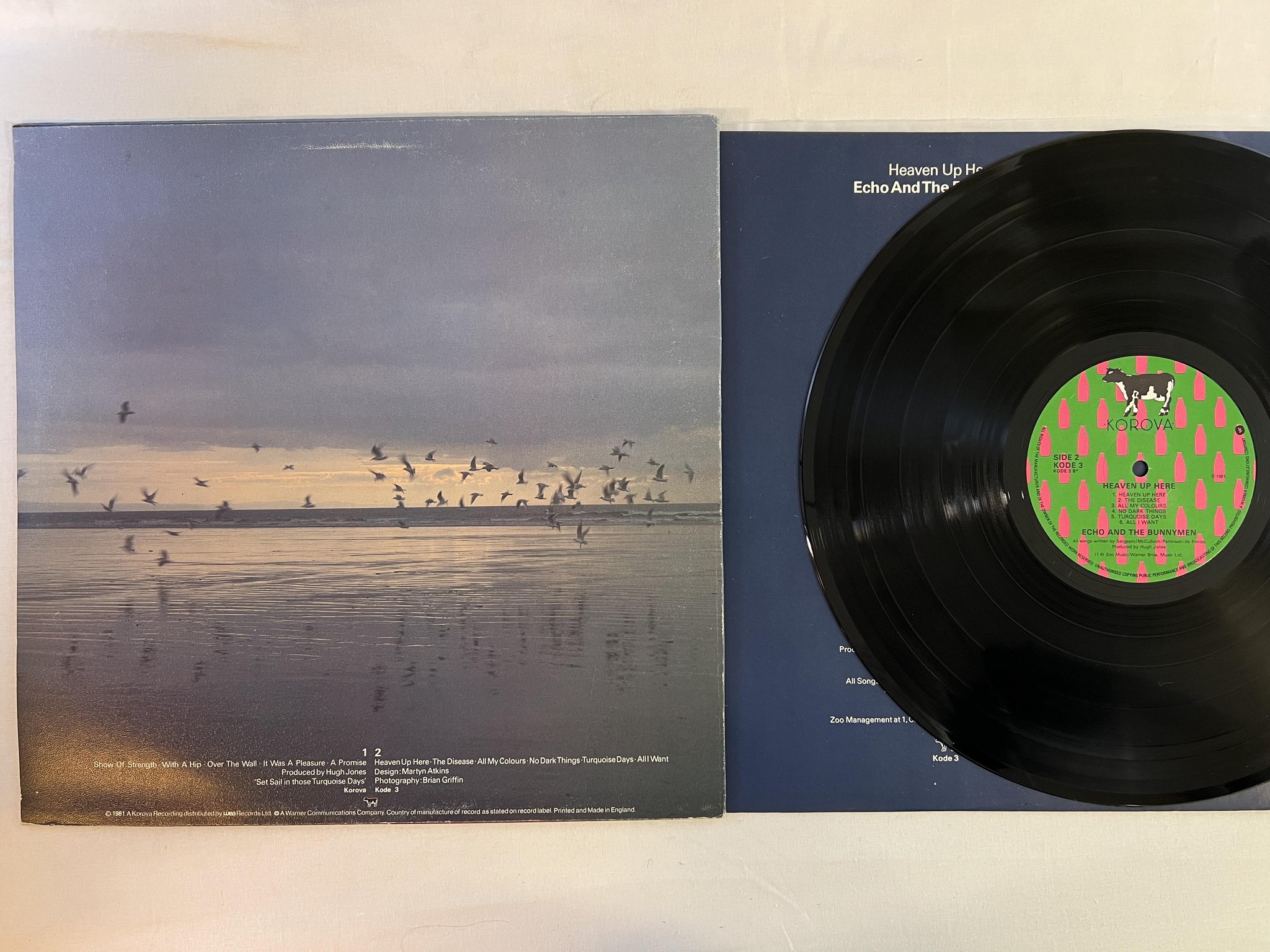 Omslagsbild för skivan ECHO AND THE BUNNYMEN heaven up here LP -81 KOROVA KODE 3