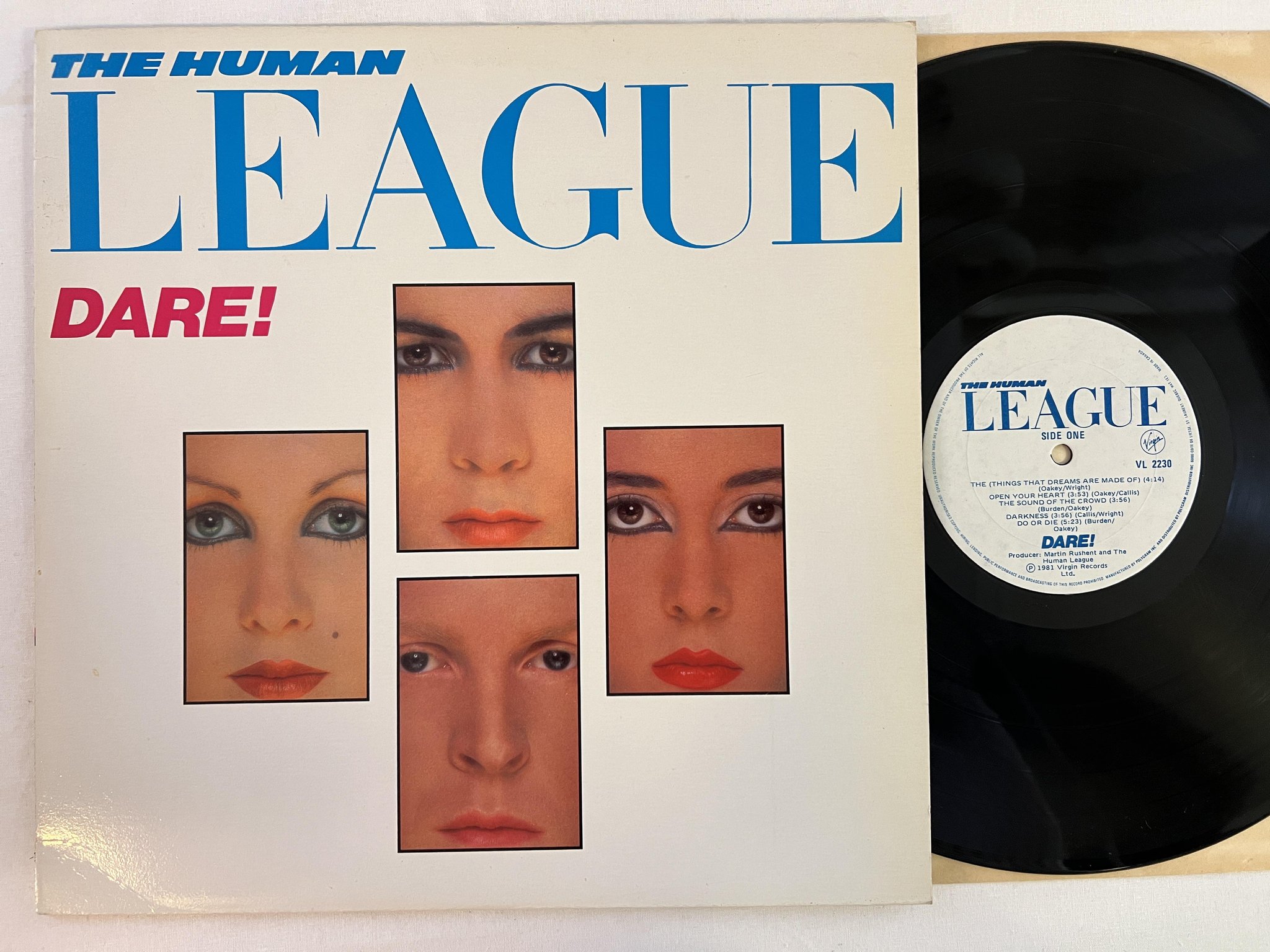 Omslagsbild för skivan HUMAN LEAGUE dare! LP -81 Can VIRGIN VL 2230 ** don't you want me **
