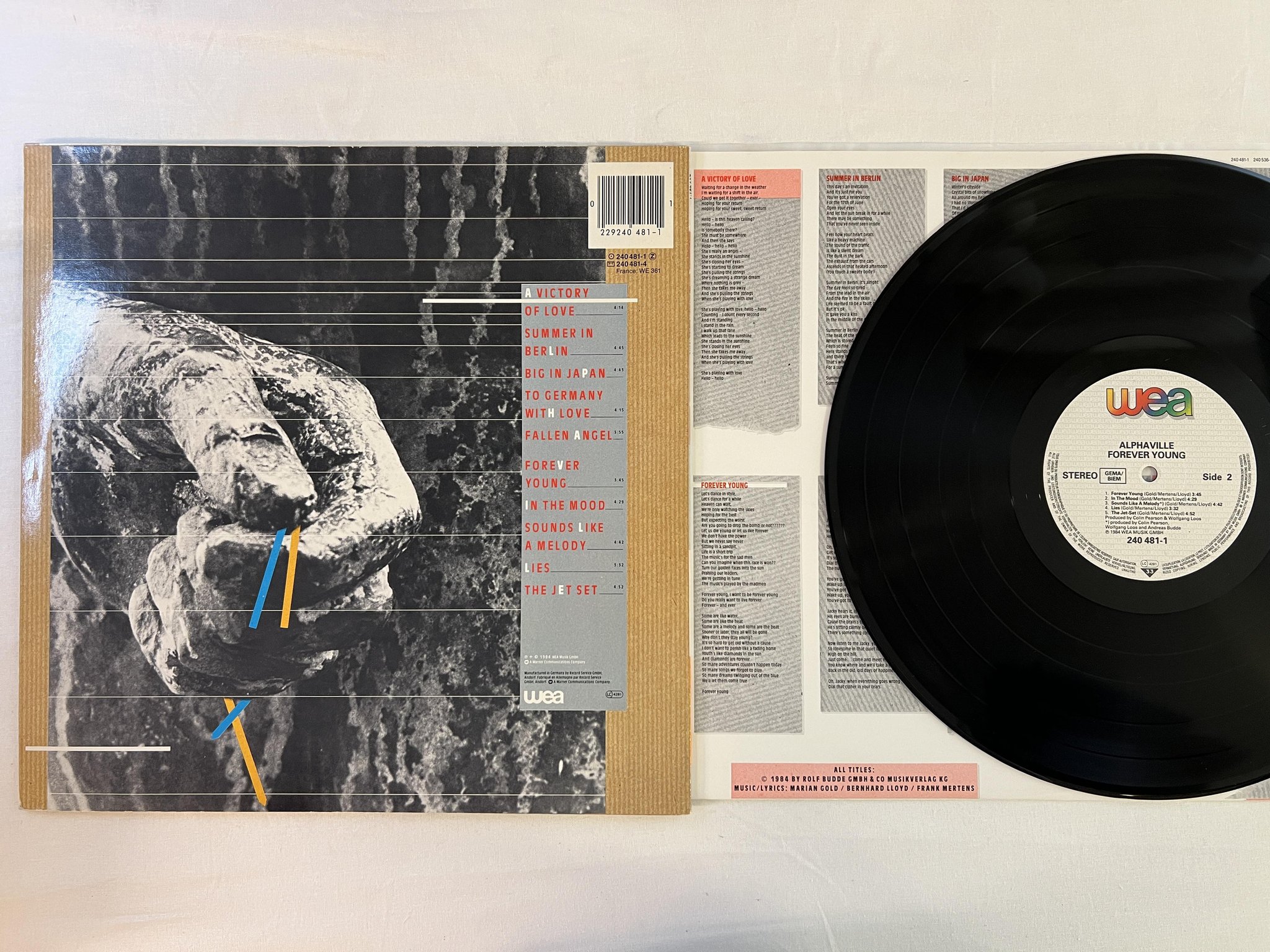 Omslagsbild för skivan ALPHAVILLE forever young LP -84 Ger WEA 240481-1