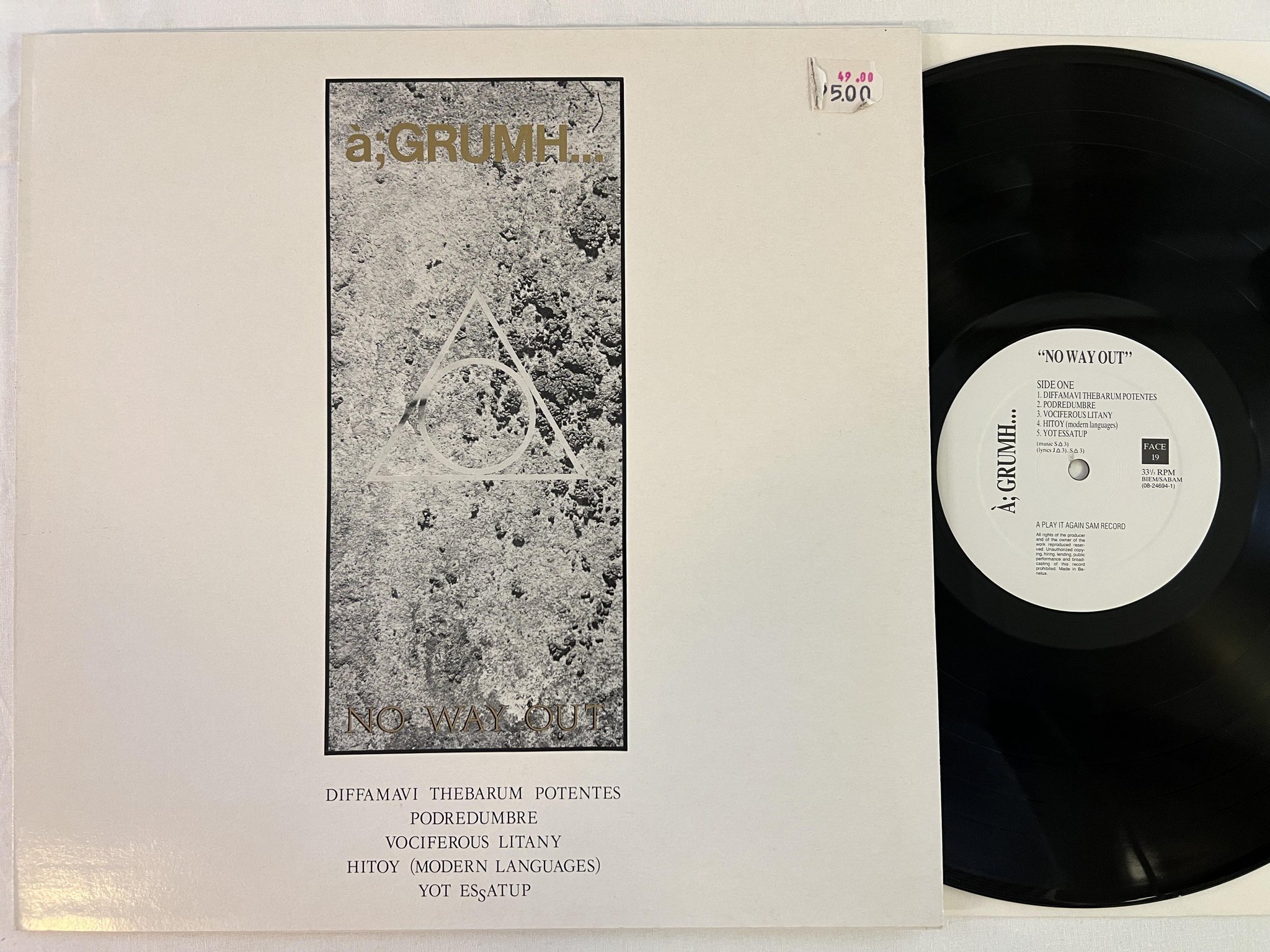 Omslagsbild för skivan A; GRUMH No Way Out LP Belgium SCARFACE FACE 19