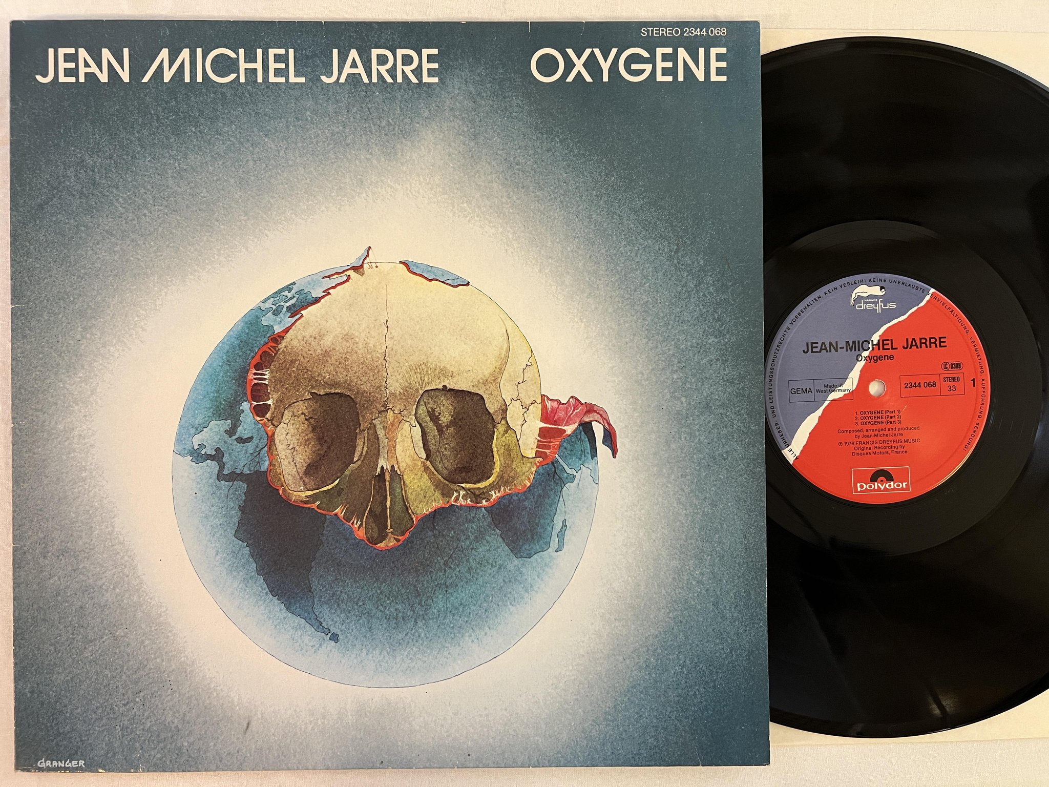 Omslagsbild för skivan JEAN-MICHAEL JARRE oxygene LP re DREYFUS 2344 068