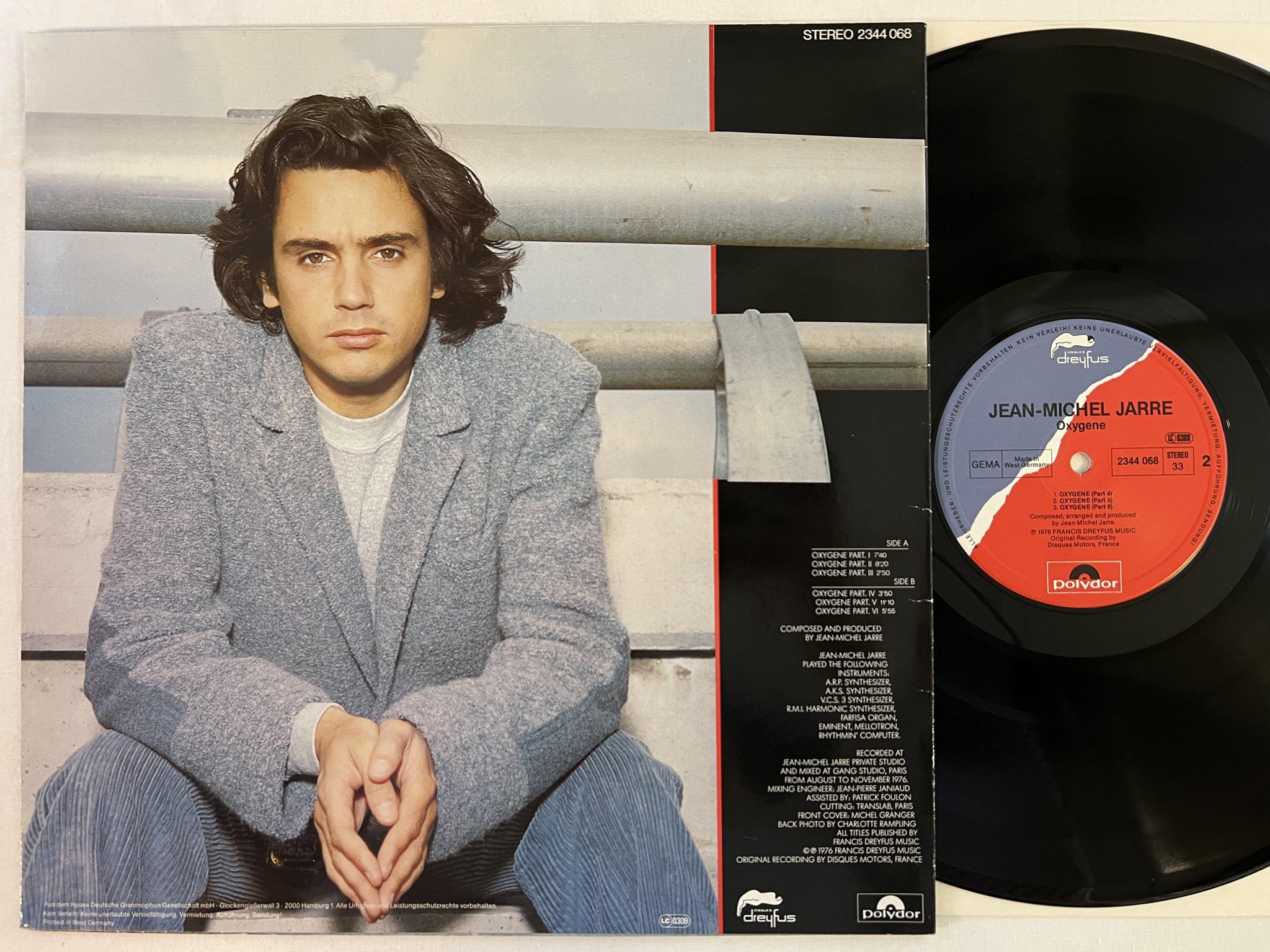 Omslagsbild för skivan JEAN-MICHAEL JARRE oxygene LP re DREYFUS 2344 068