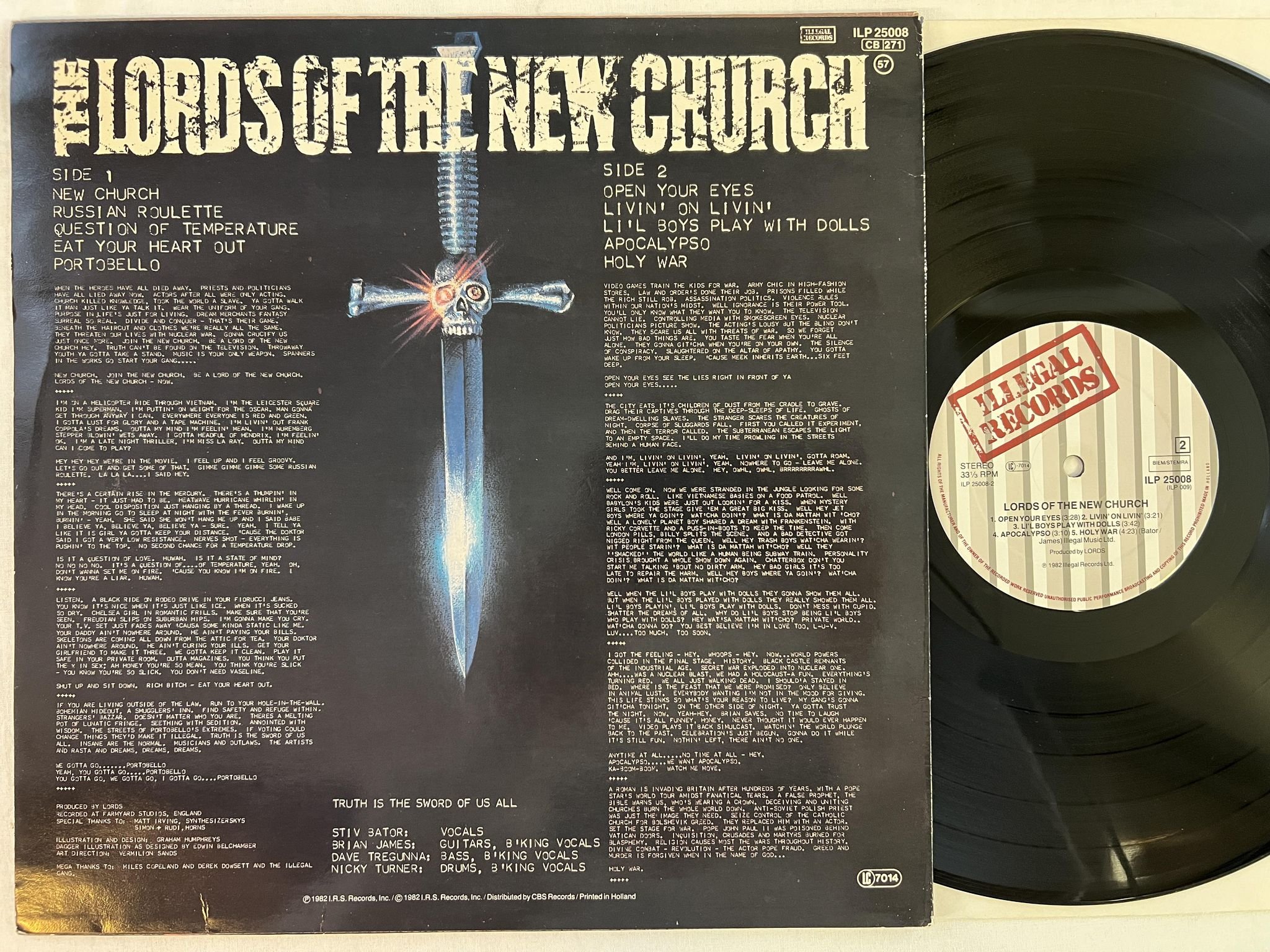 Omslagsbild för skivan THE LORDS OF THE NEW CHURCH s/t LP -82 I.R.S. ILP 25008